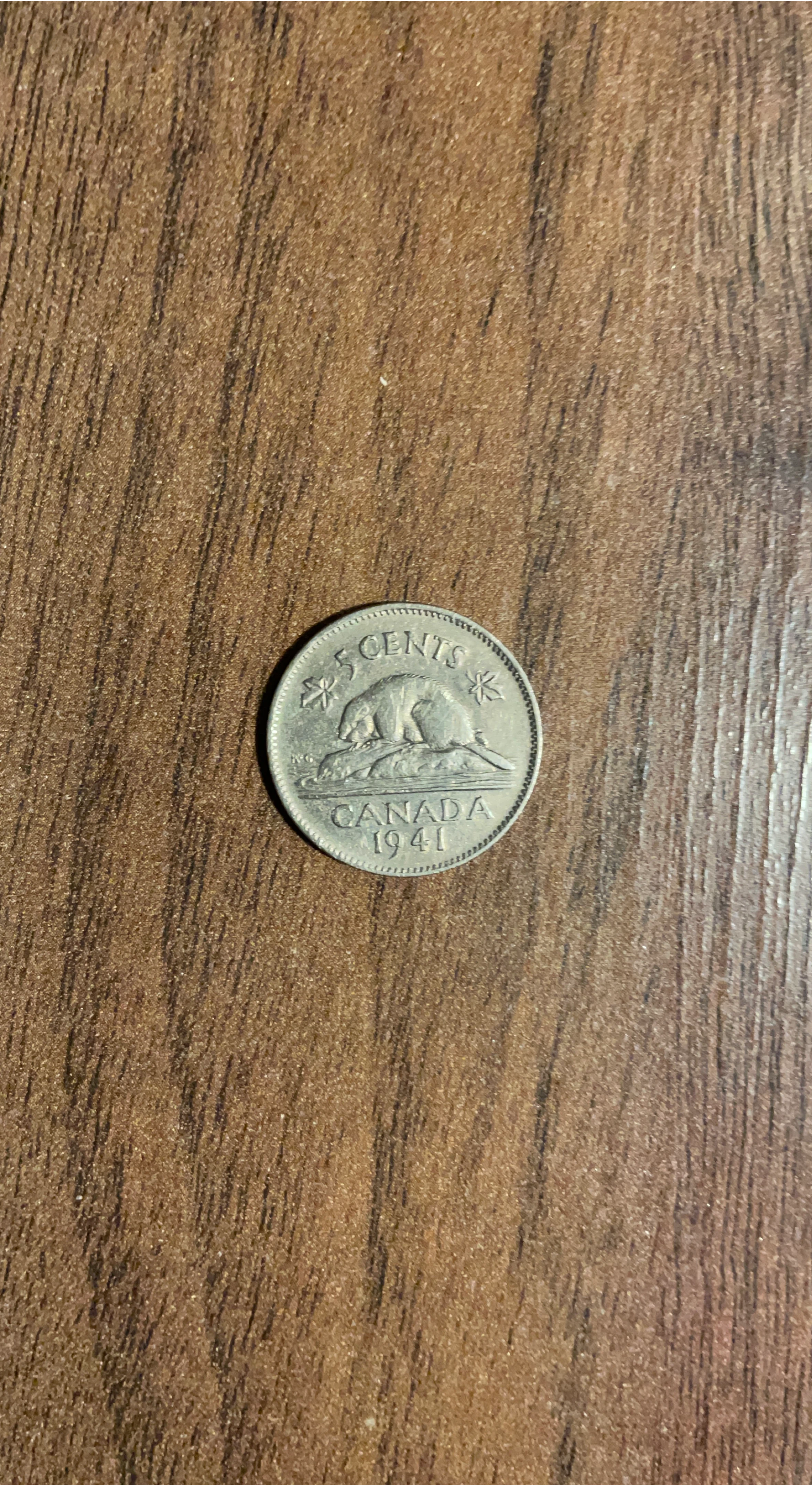 1941 Canada 5 Cents Coin
