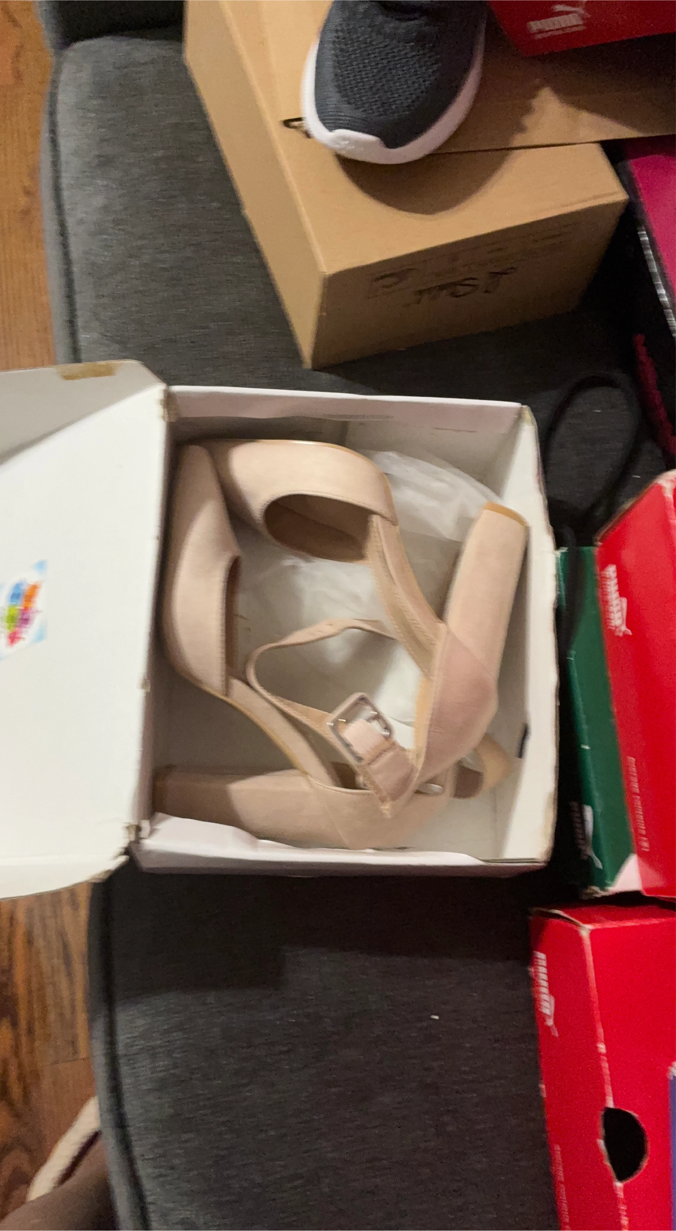 Beige Heels with Ankle Strap