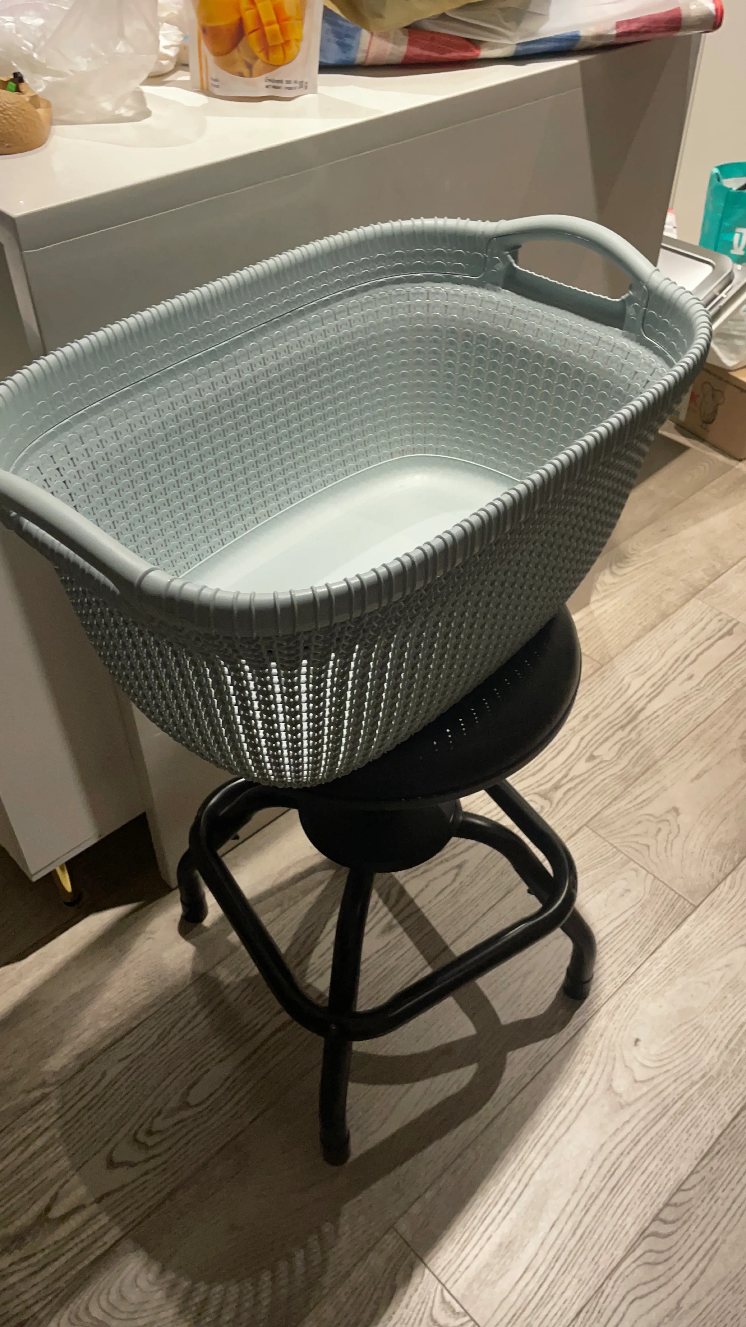 Light Blue Laundry Basket