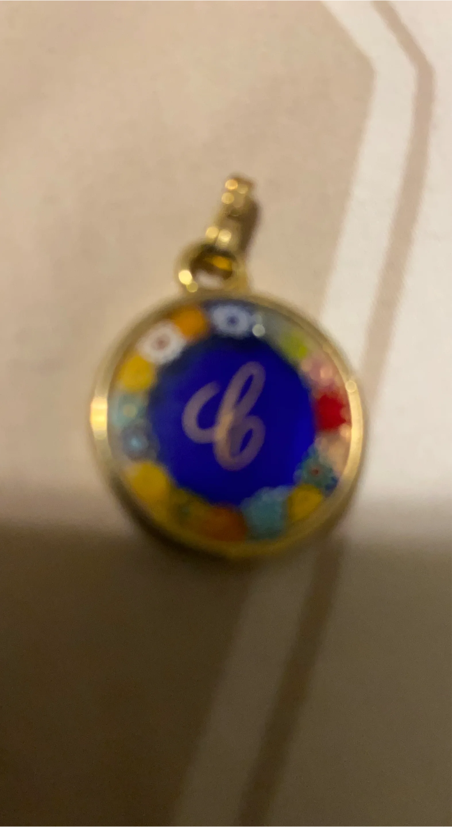 Vintage Murano Glass Initial 'C' Pendant