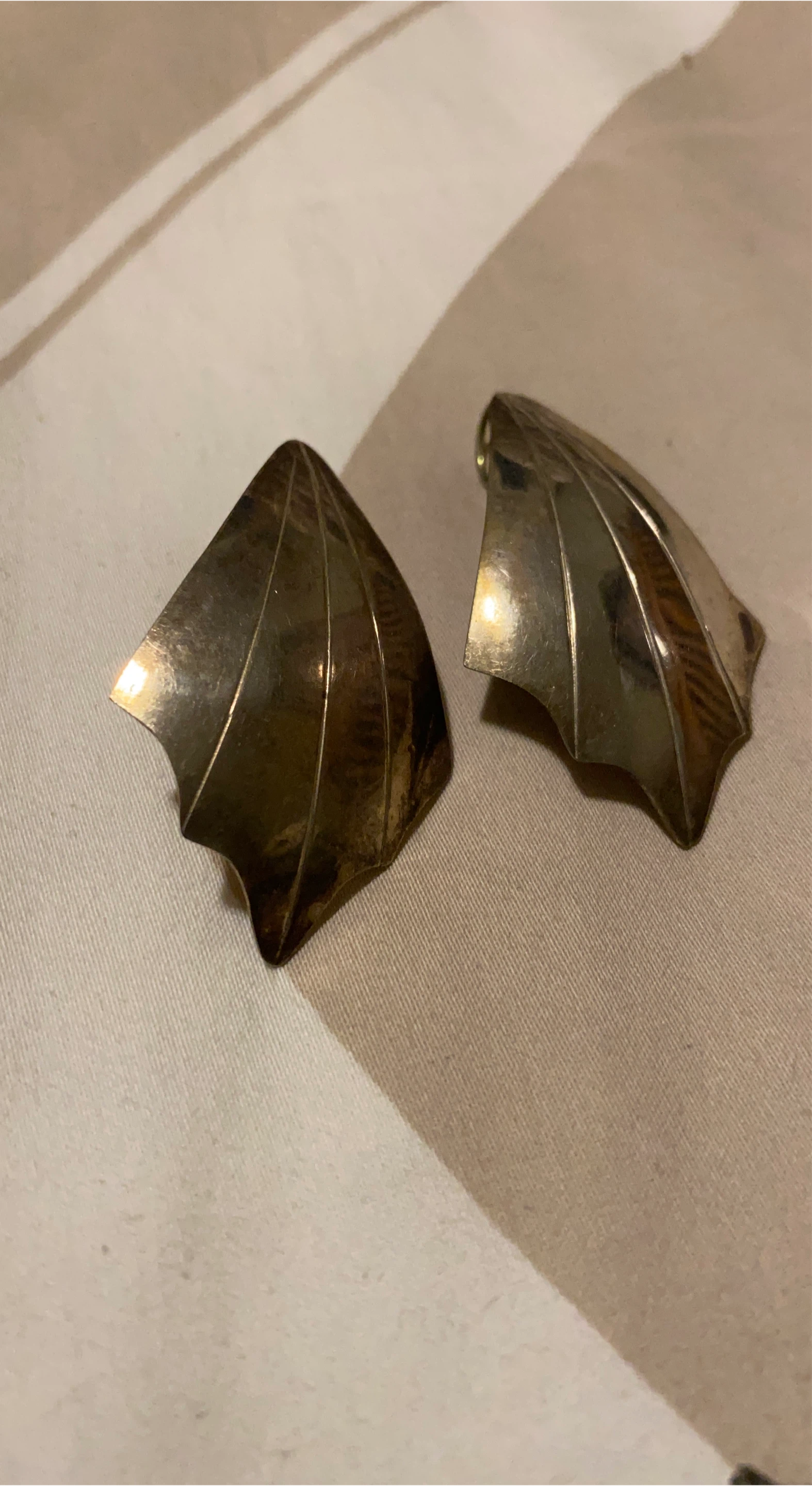 Vintage Silver Tone Clip Earrings