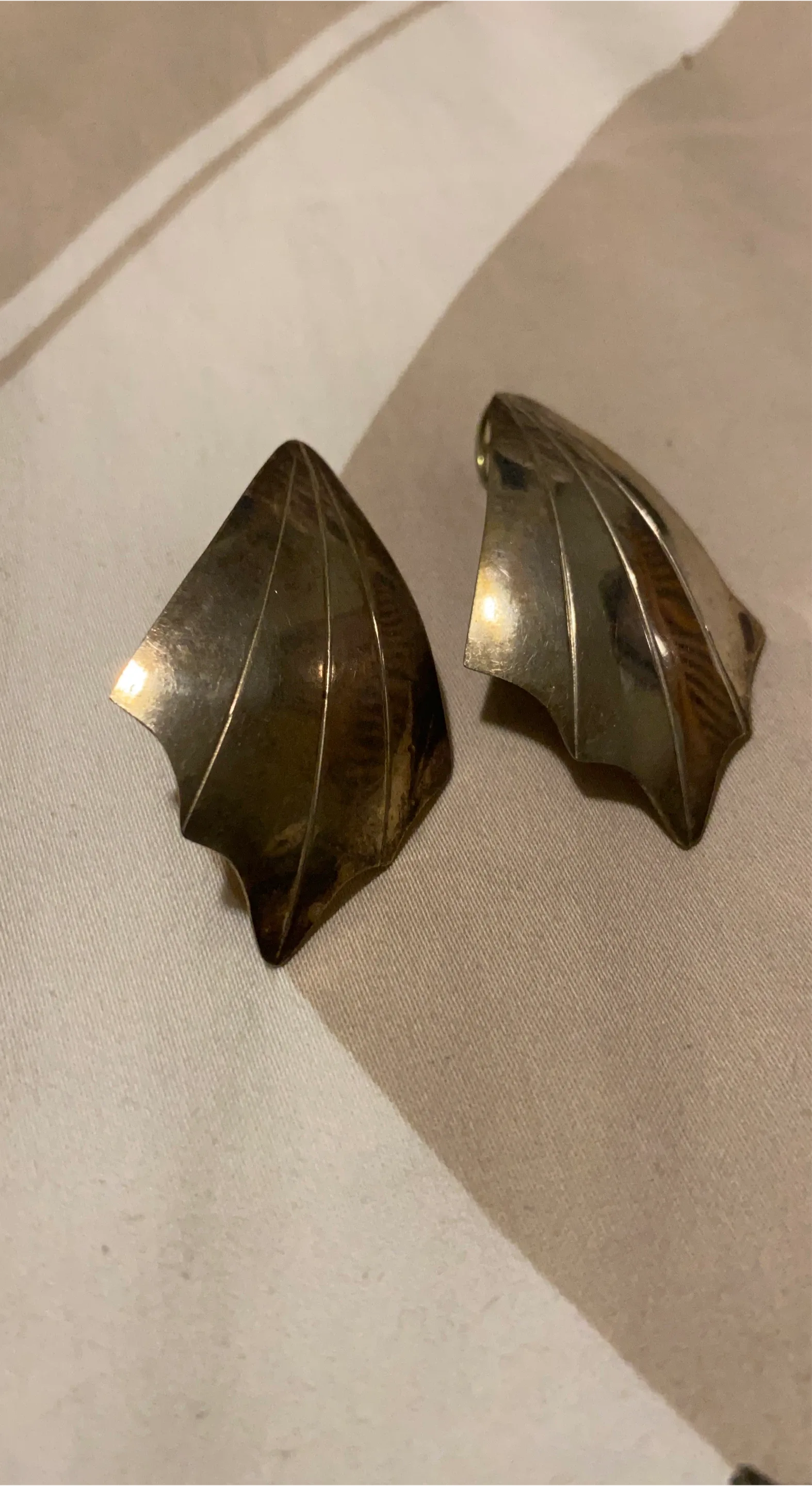 Vintage Silver Tone Clip Earrings