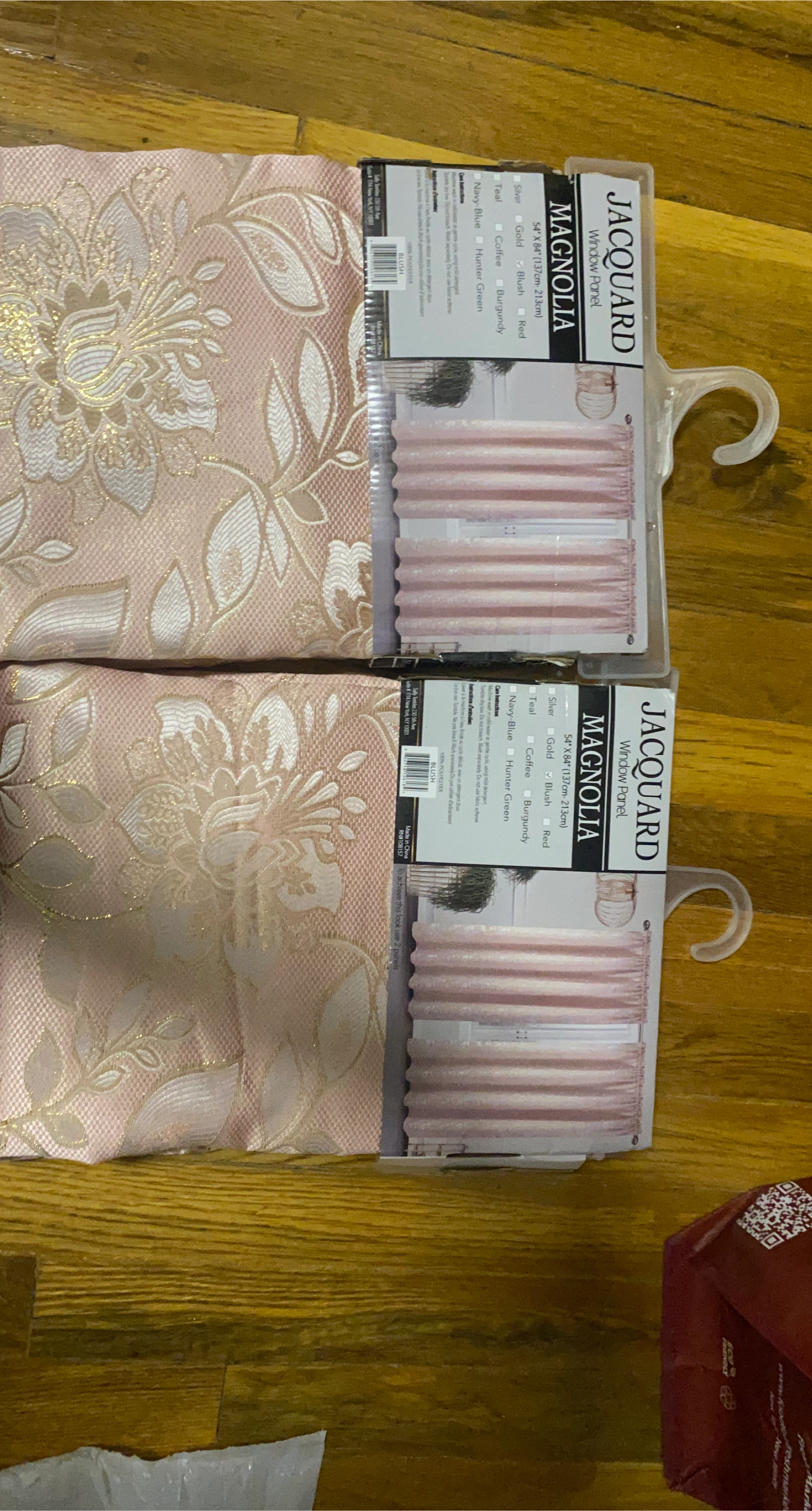 Jacquard Magnolia Window Panel 54"x84" - Blush (New)