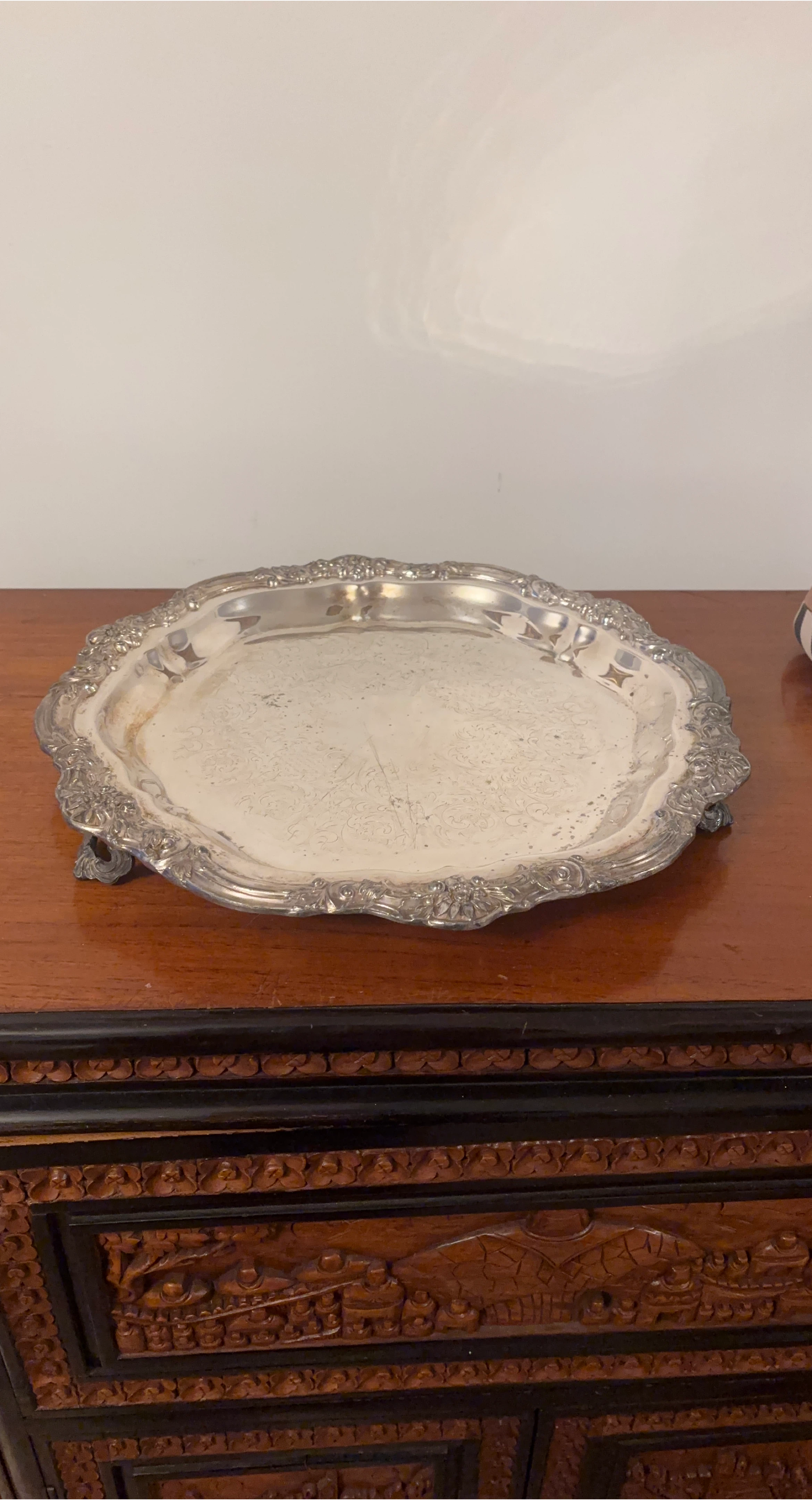 Vintage Silver Plated Serving Tray