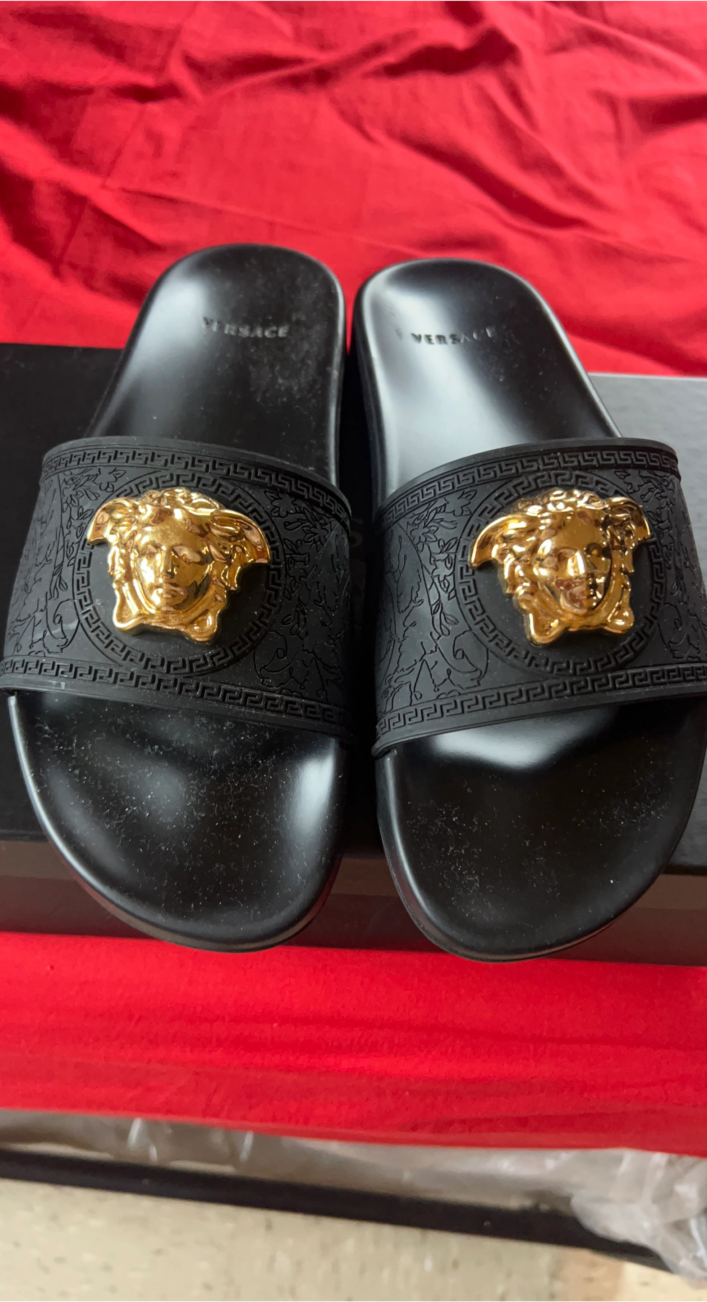 Versace Medusa Head Slides - Black #cleanout