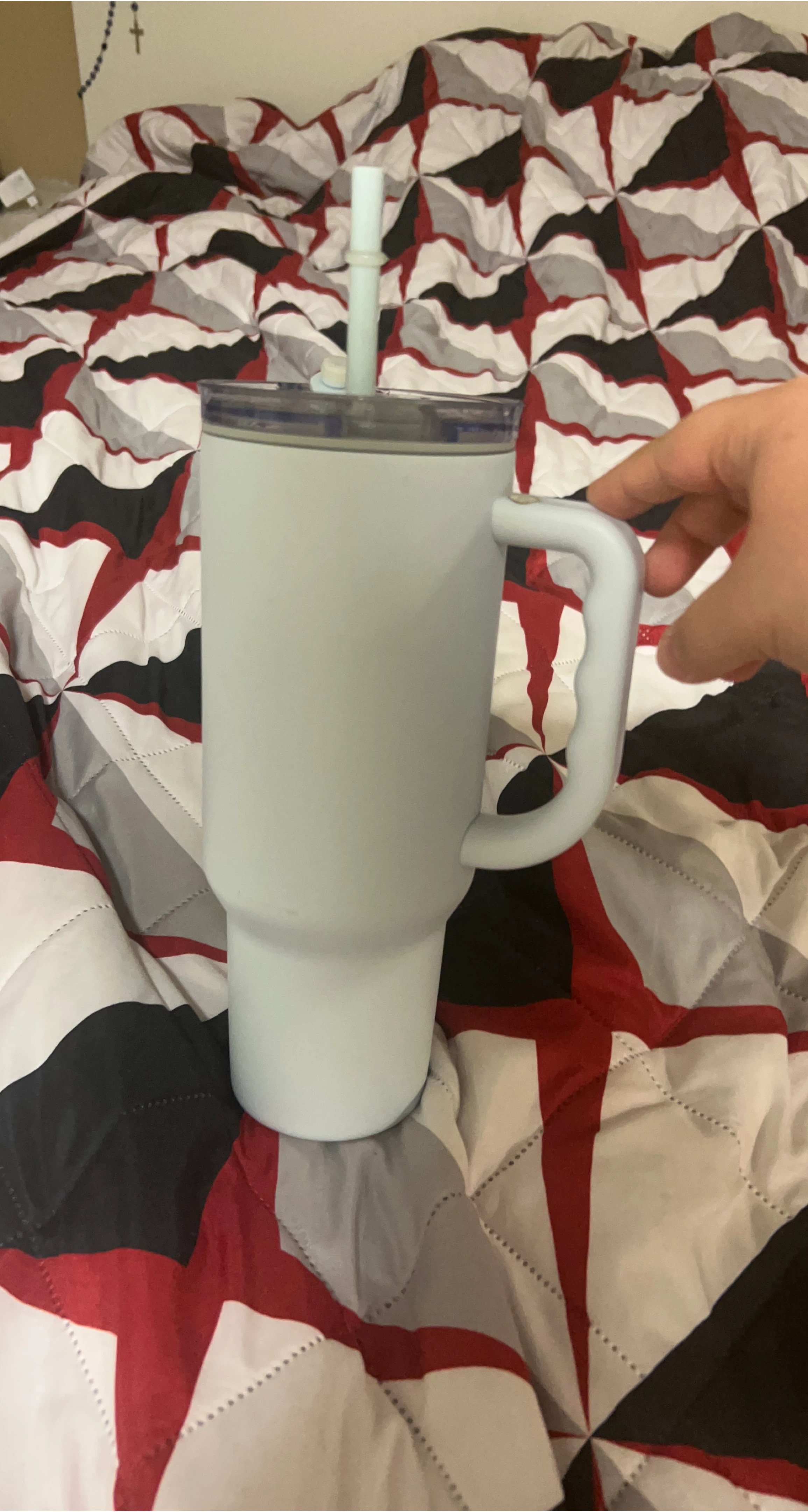 Large Insulated Tumbler with Handle & Straw