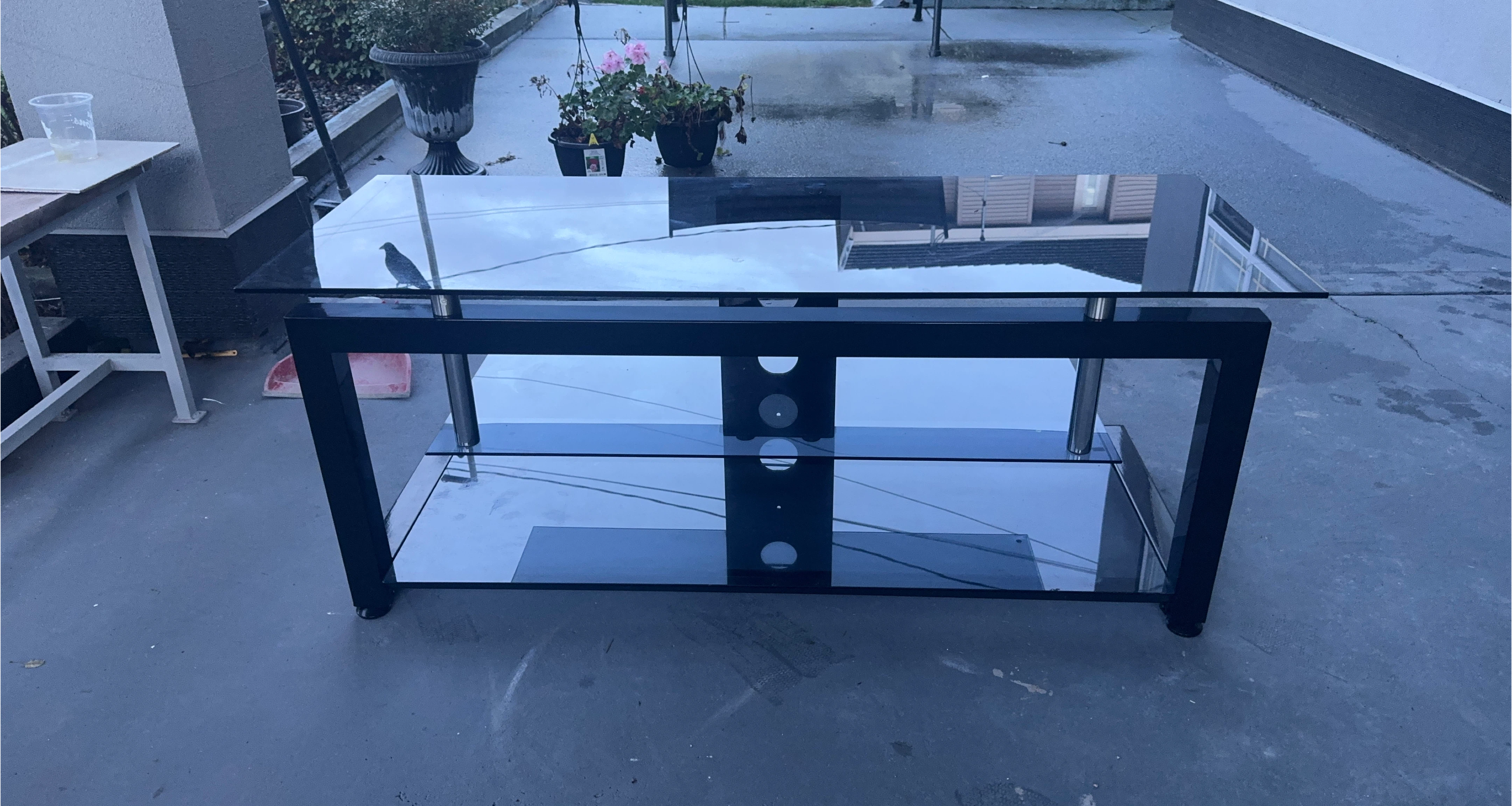 Black Glass TV Stand