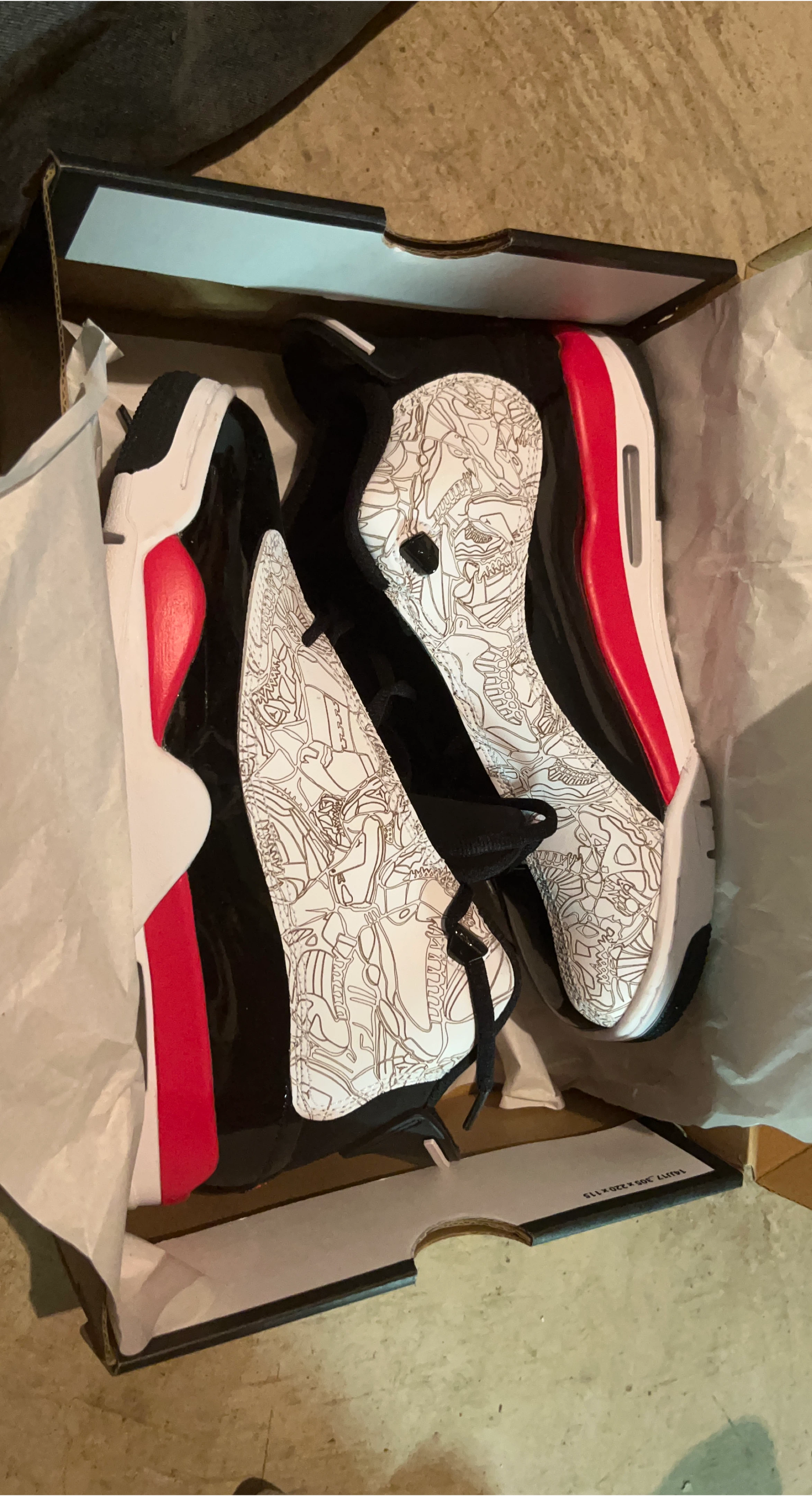 Jordan Melo 1.5 Black/White/Red, with box