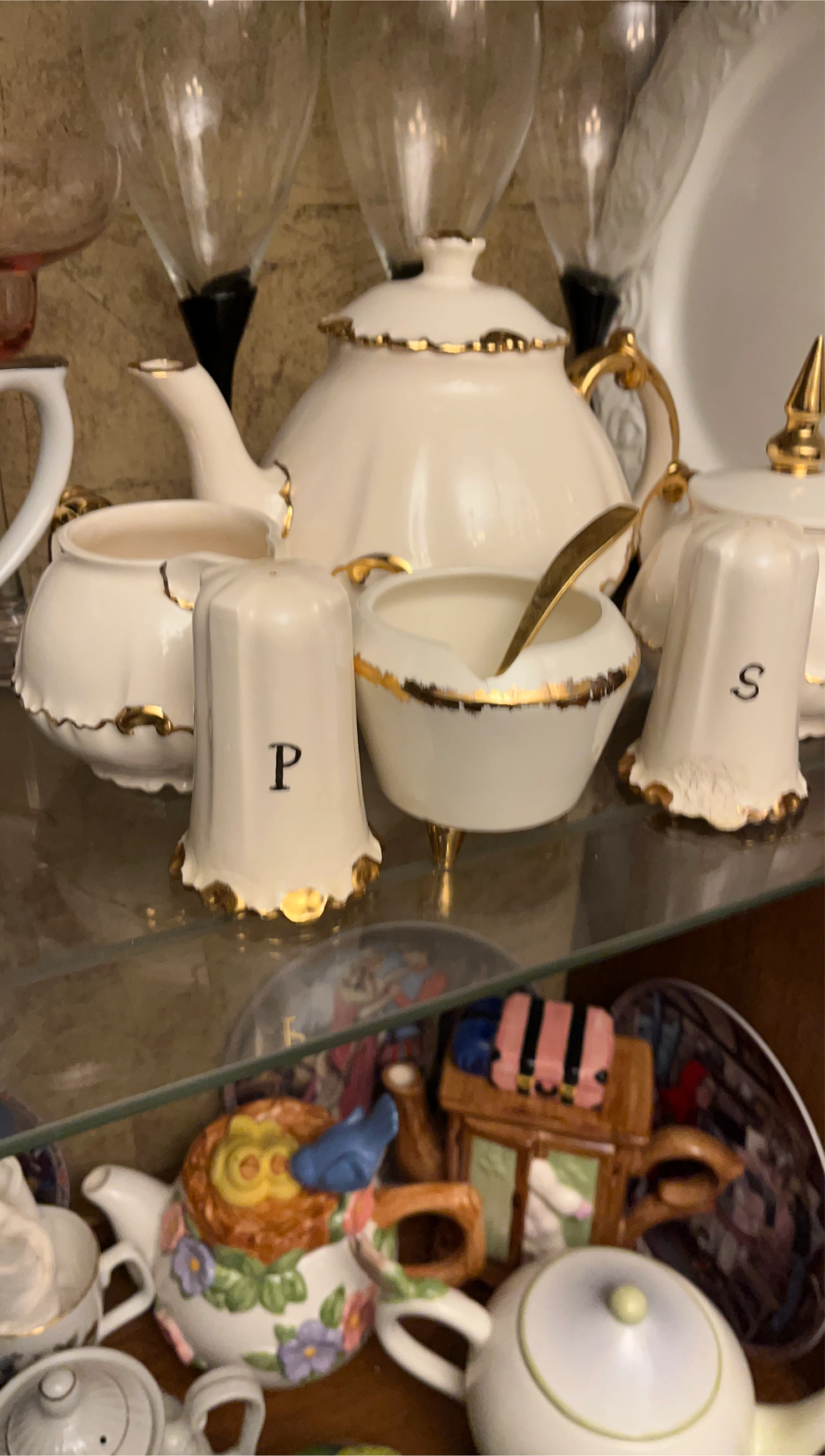 Vintage Tea Set with Salt & Pepper Shakers