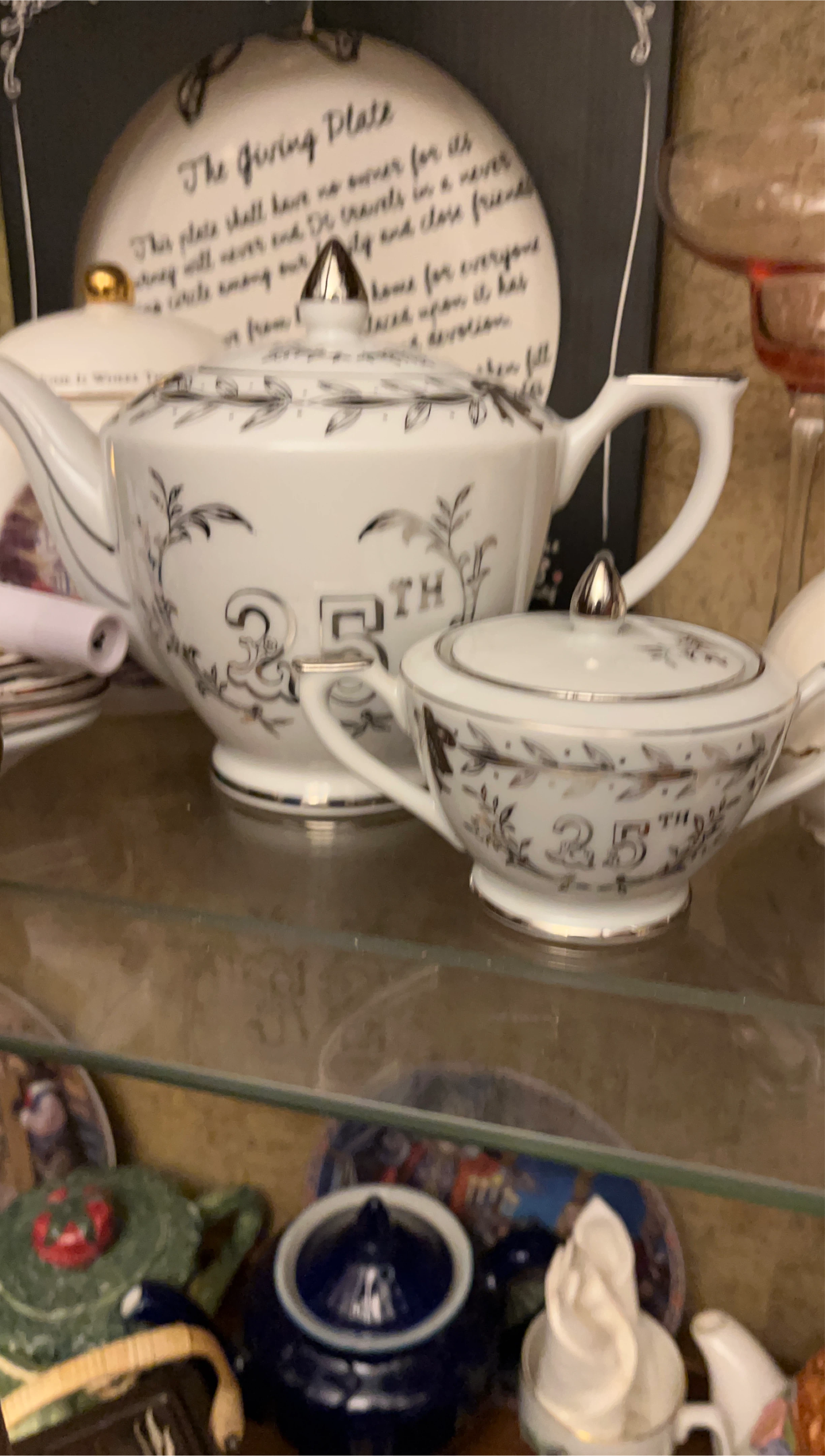 Decorative Teapot and Sugar Bowl Set