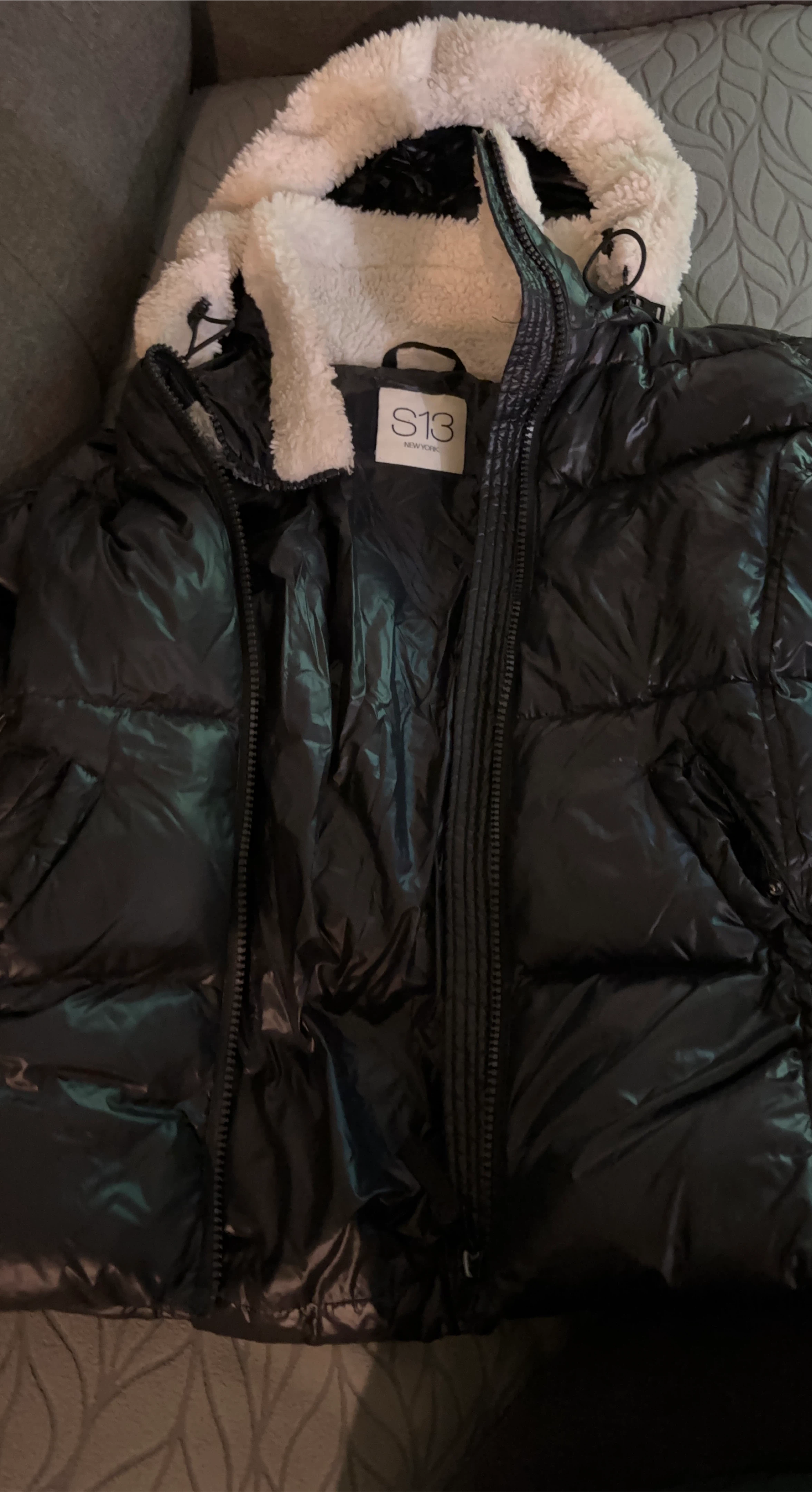S13 New York Black Puffer Jacket