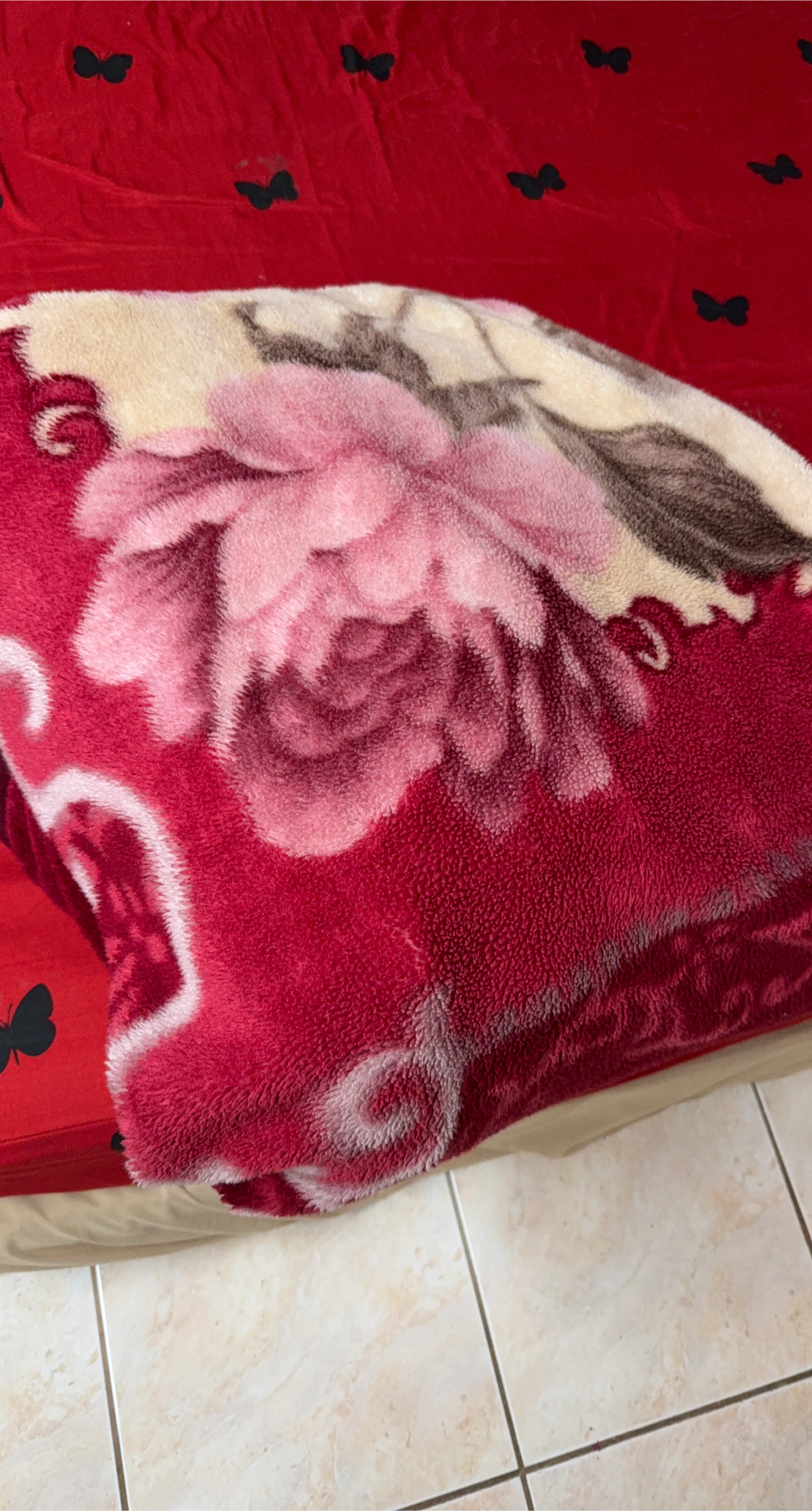 Red Floral Blanket