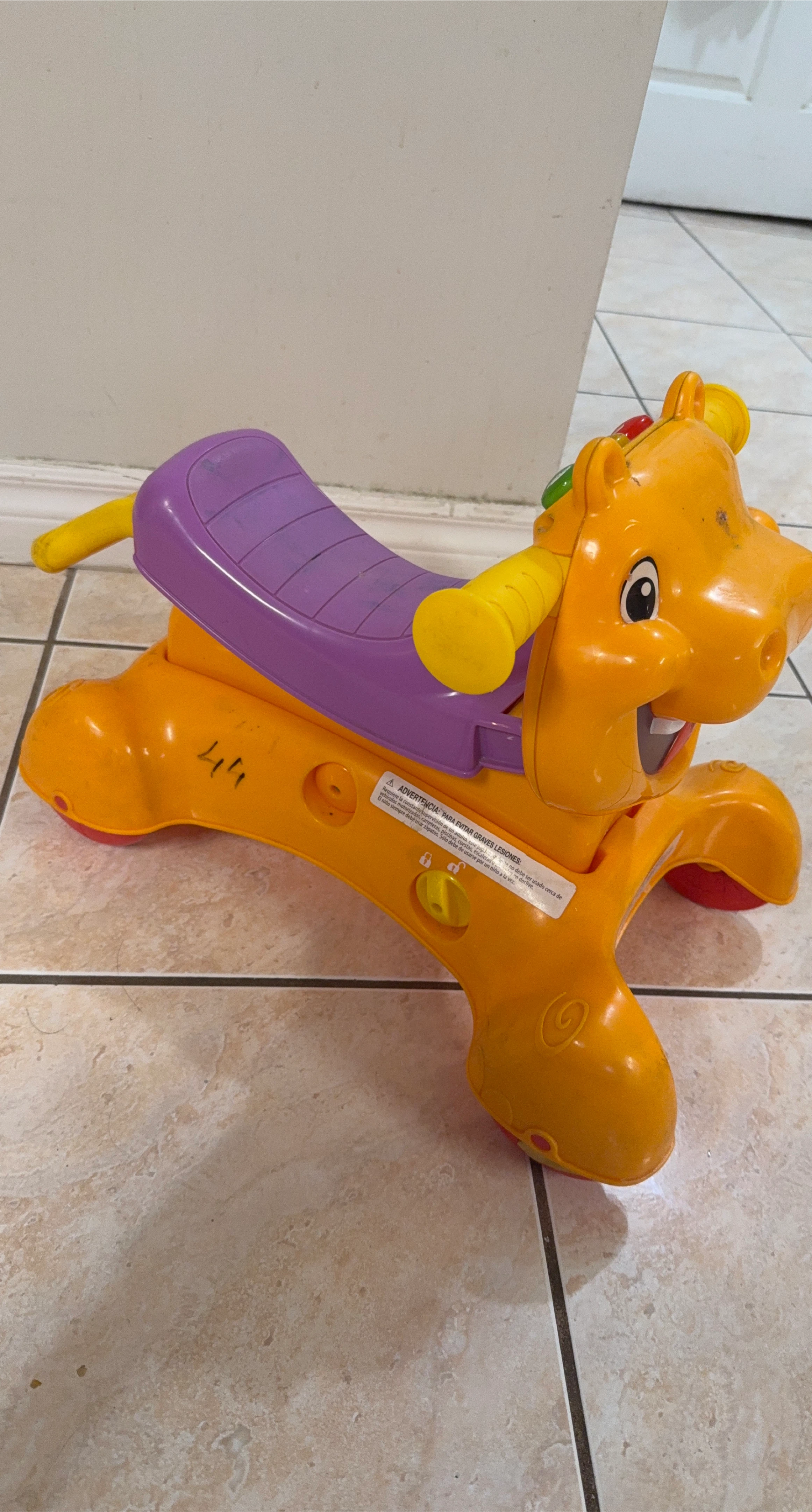 Ride-on Horse Toy - Orange & Purple