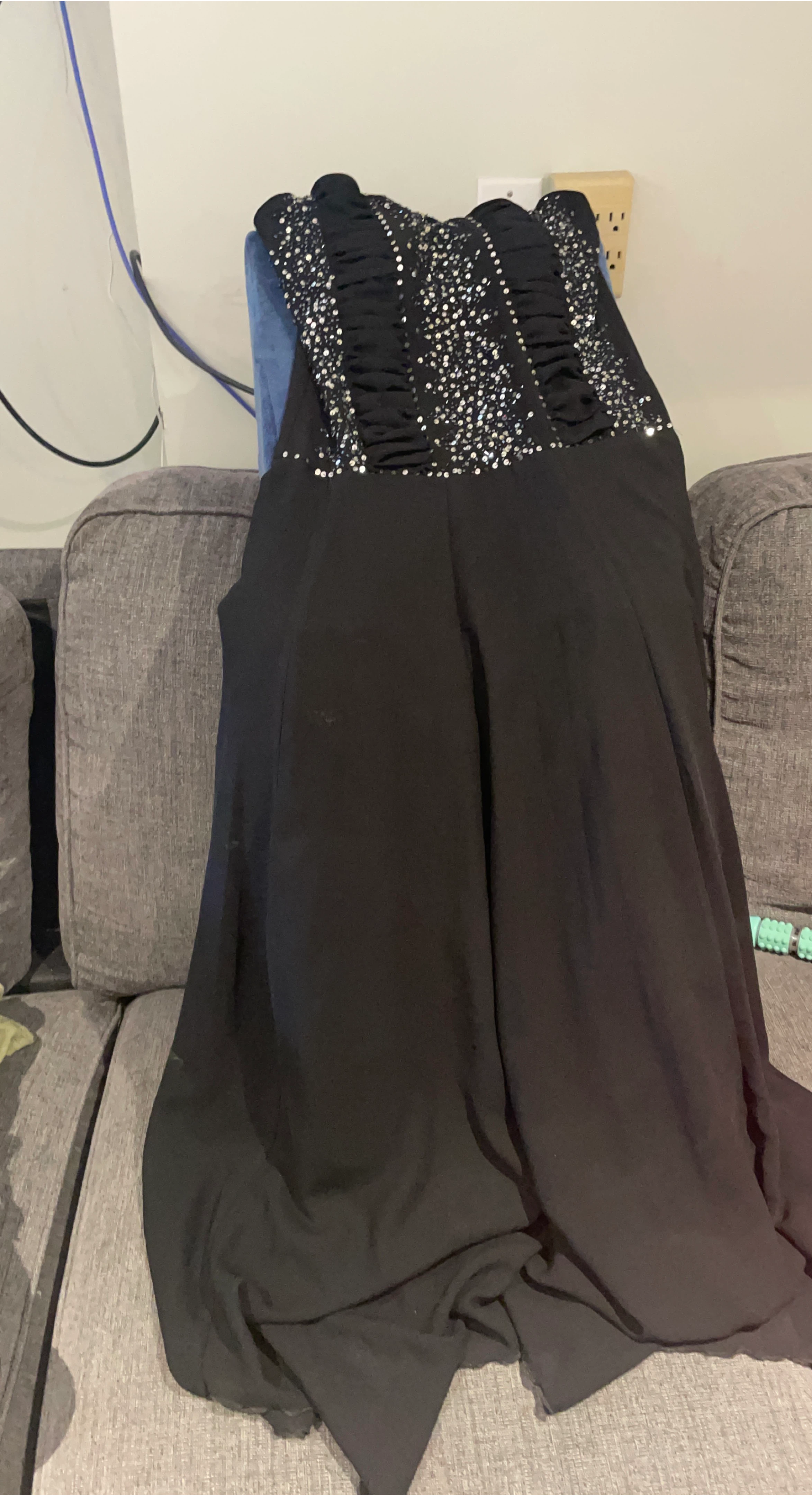 Black Dress with Rhinestone Detail