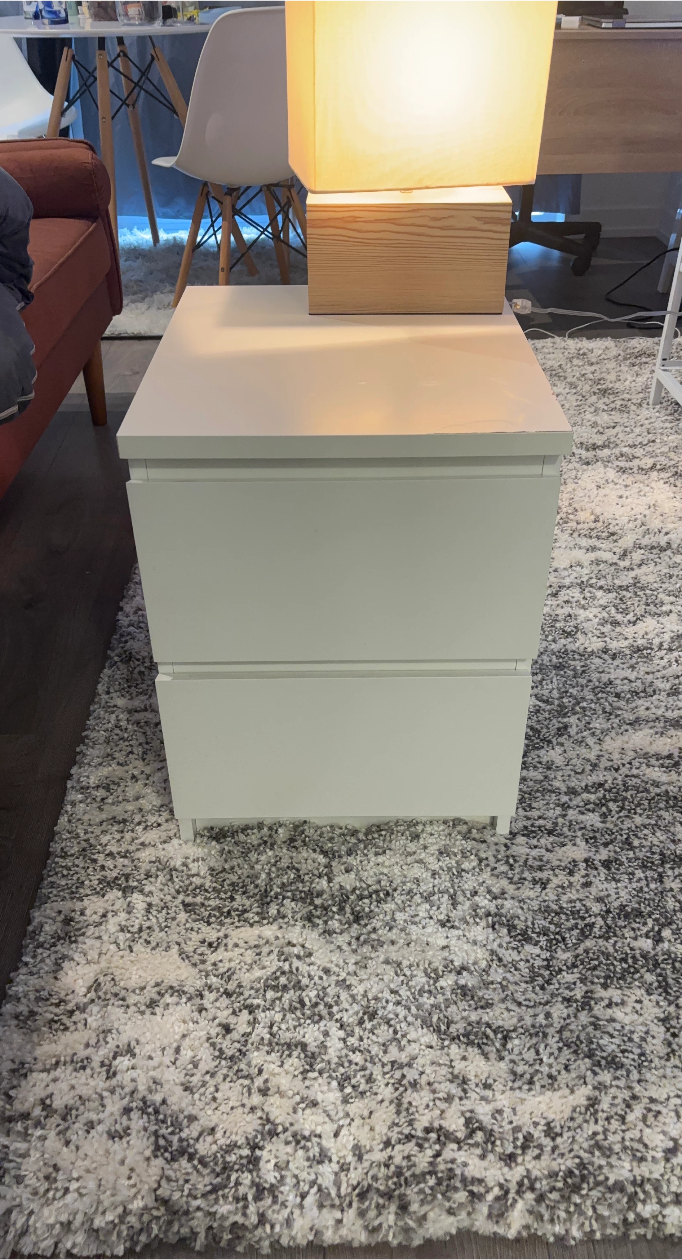 IKEA Malm White 2-Drawer Nightstand