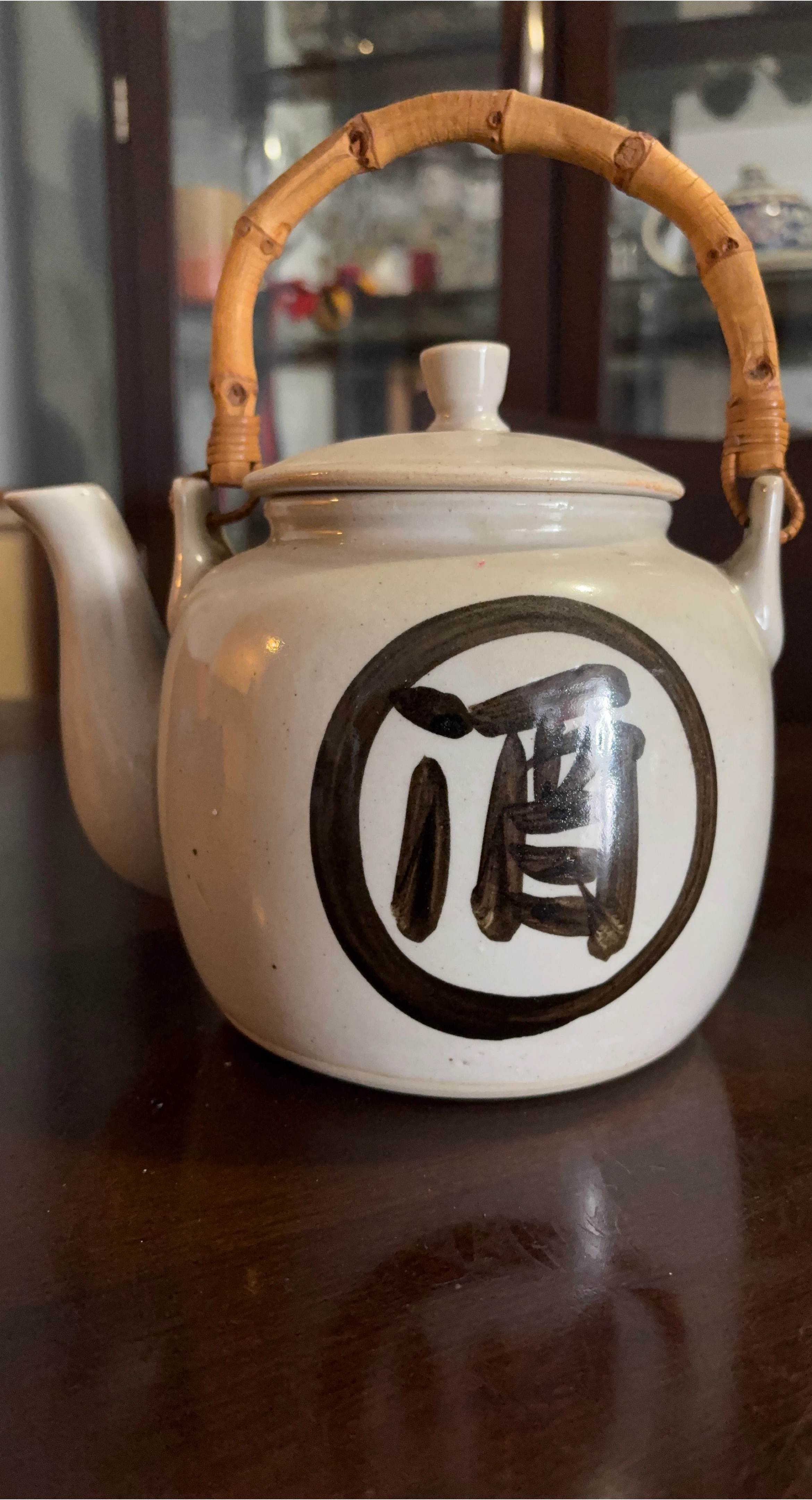 Ceramic Teapot with Bamboo Handle #cleanout