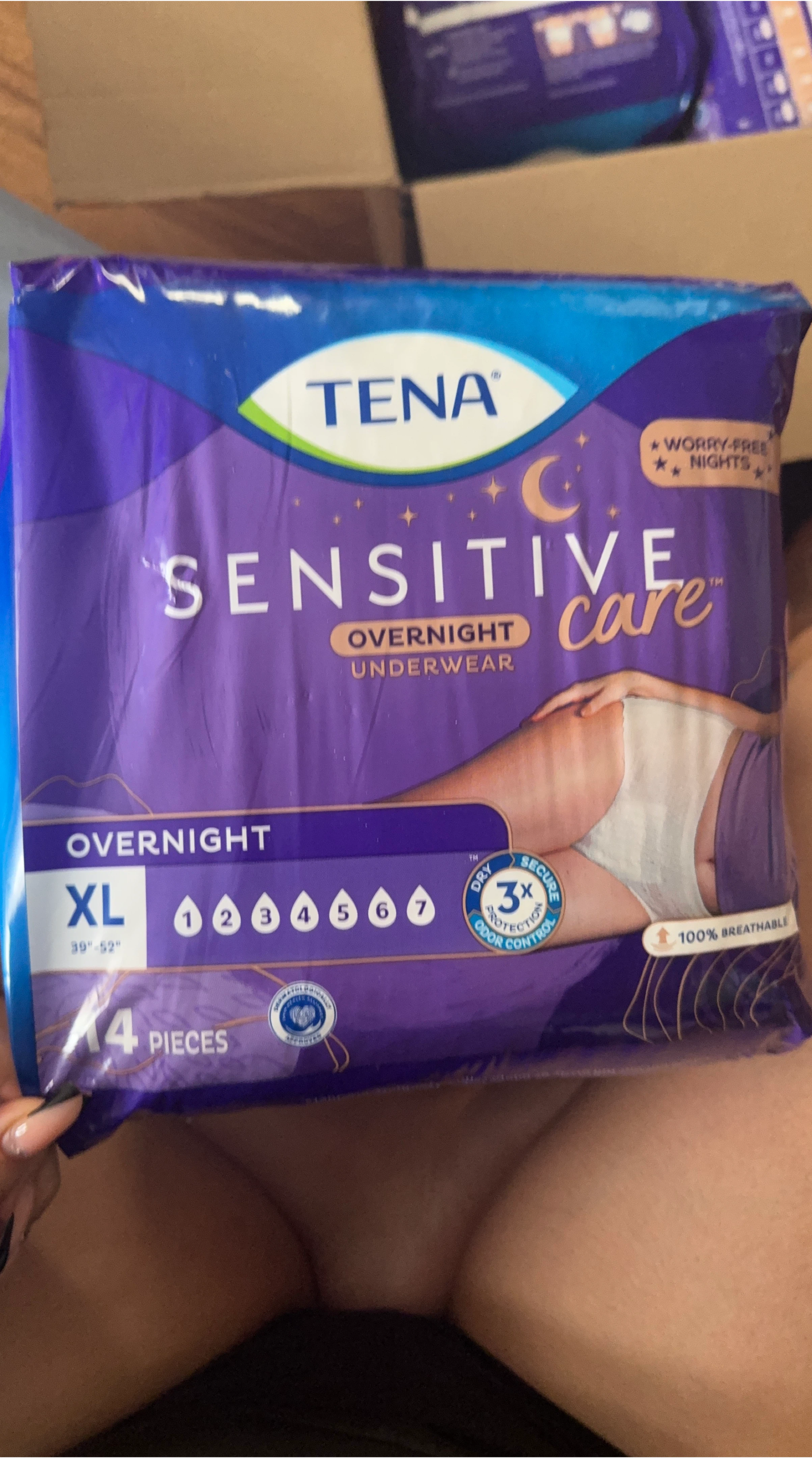 TENA Sensitive Care Overnight Underwear XL (39"-52")