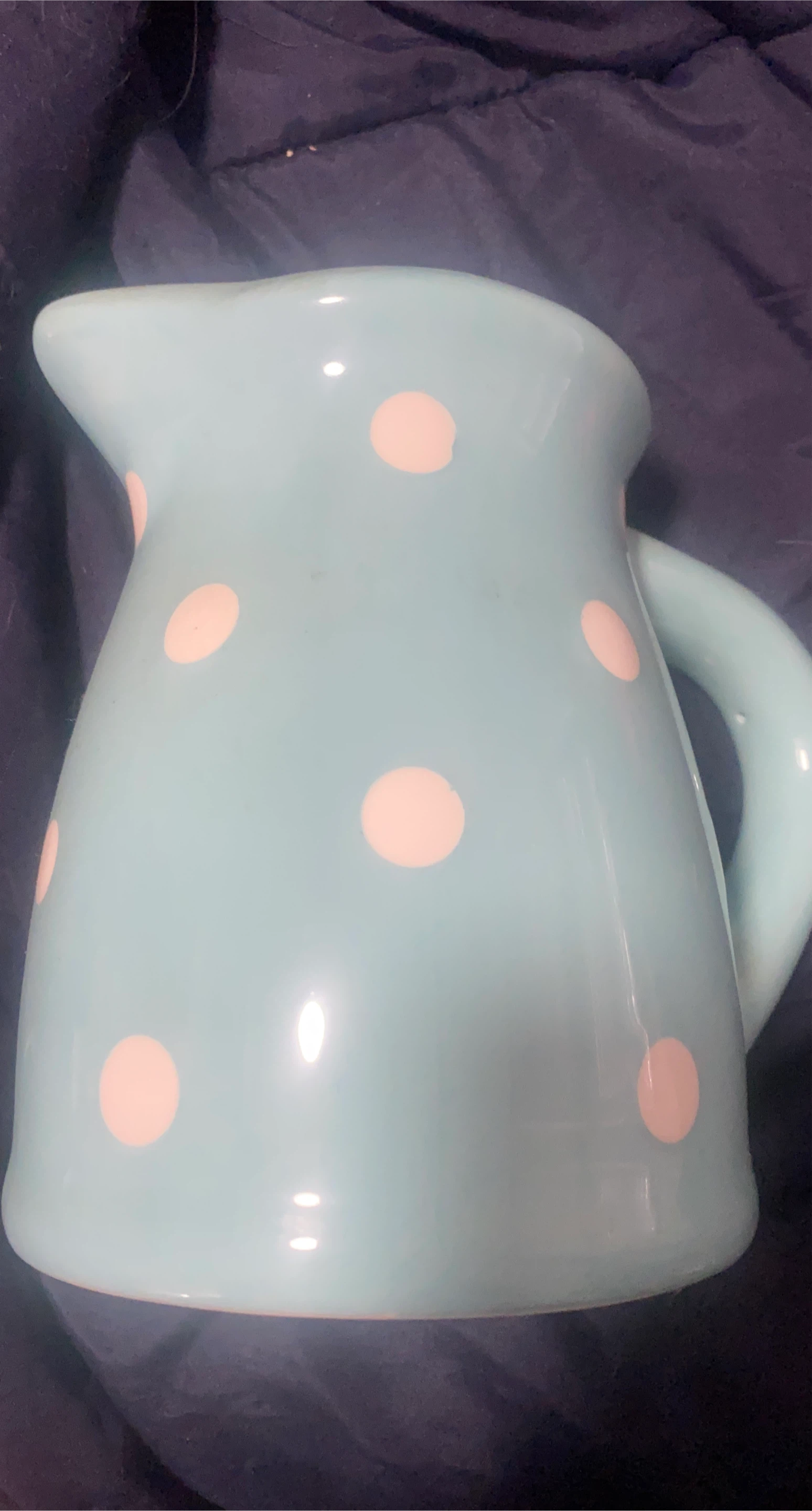 Blue Polka Dot Pitcher