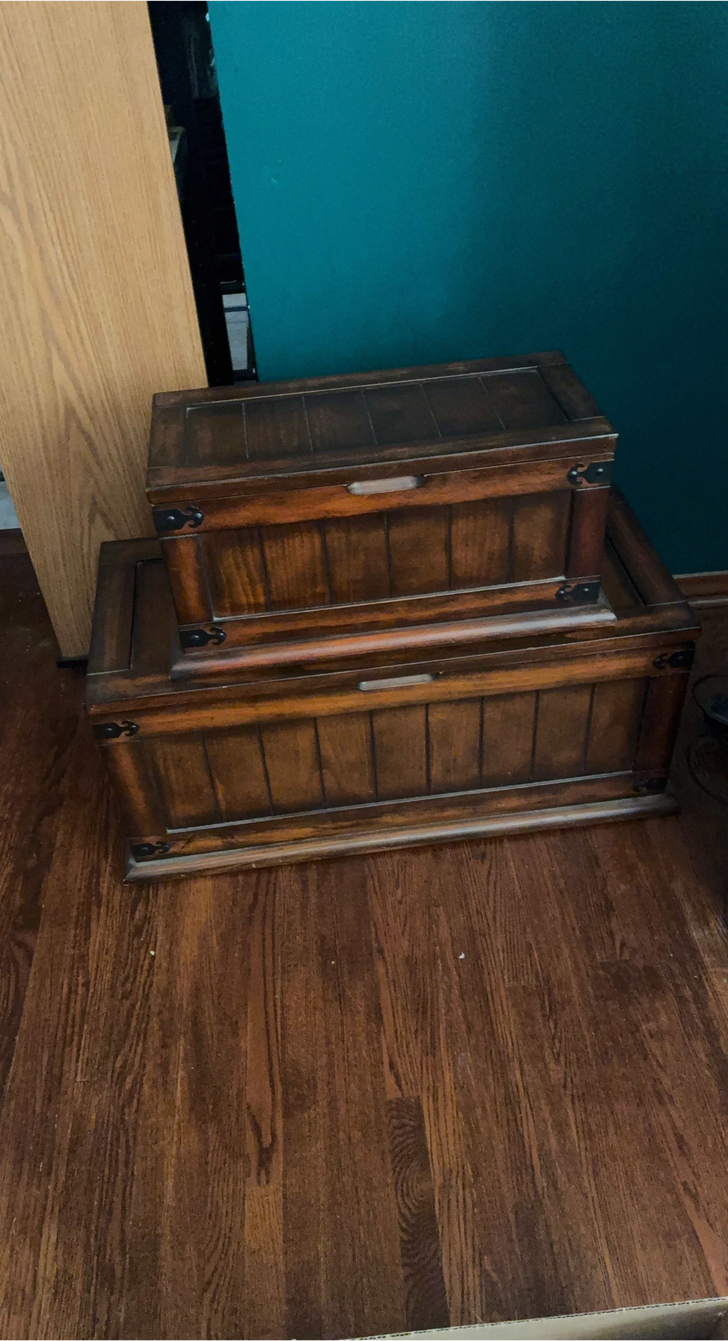 Wooden Storage Chests - Set of Two