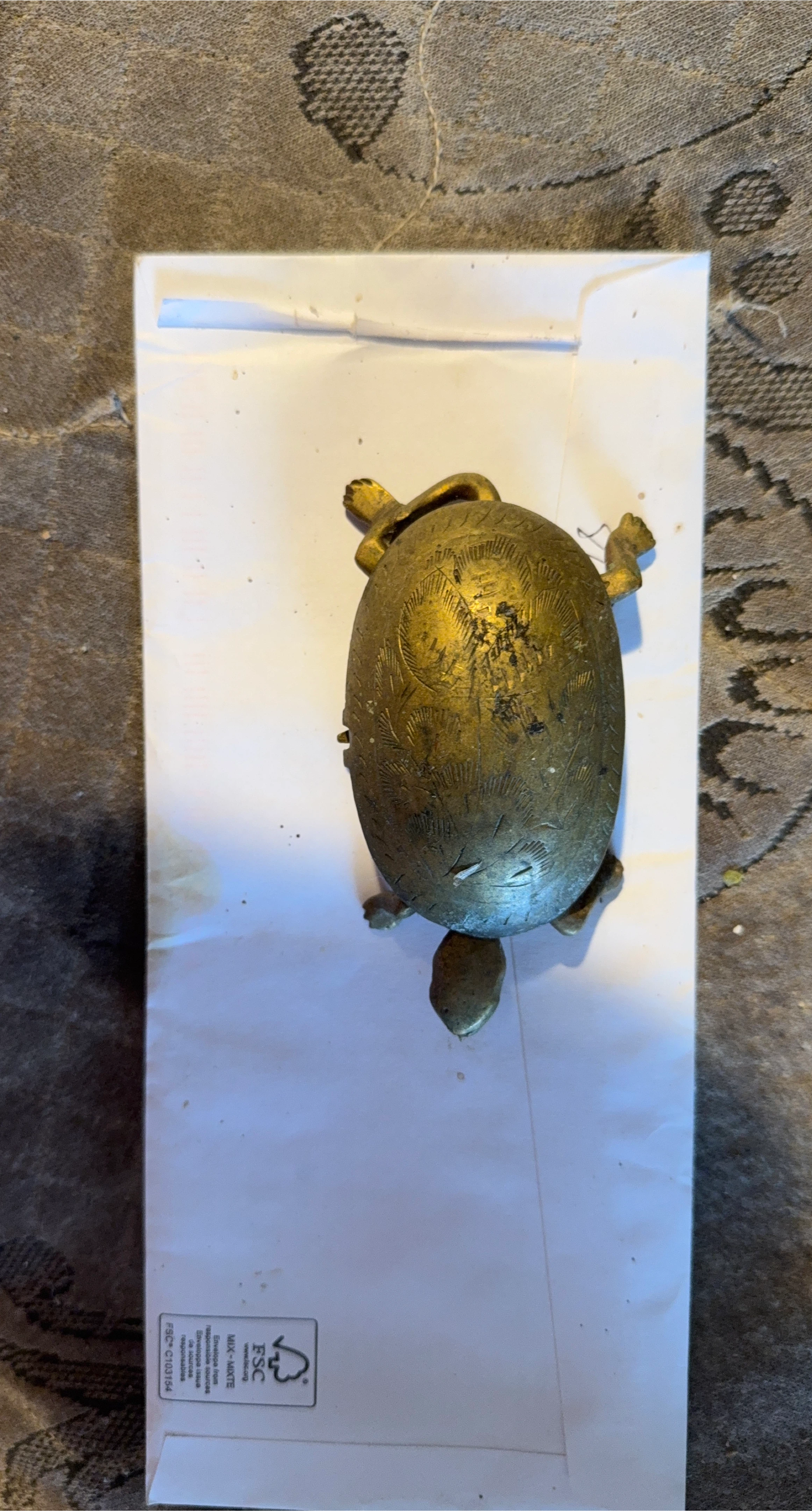 Vintage Brass Turtle Figurine