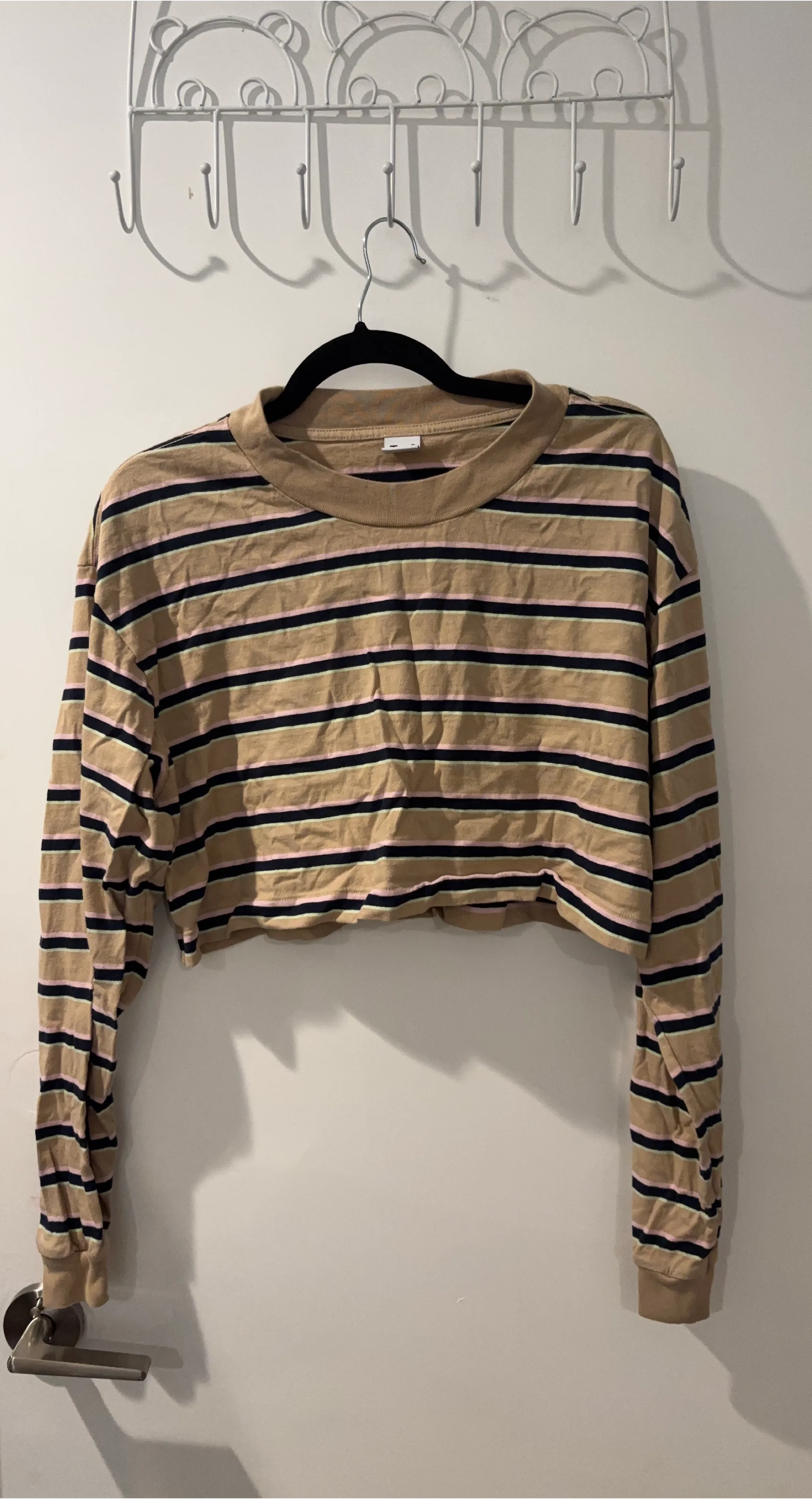 TNA Striped Long Sleeve Crop Top