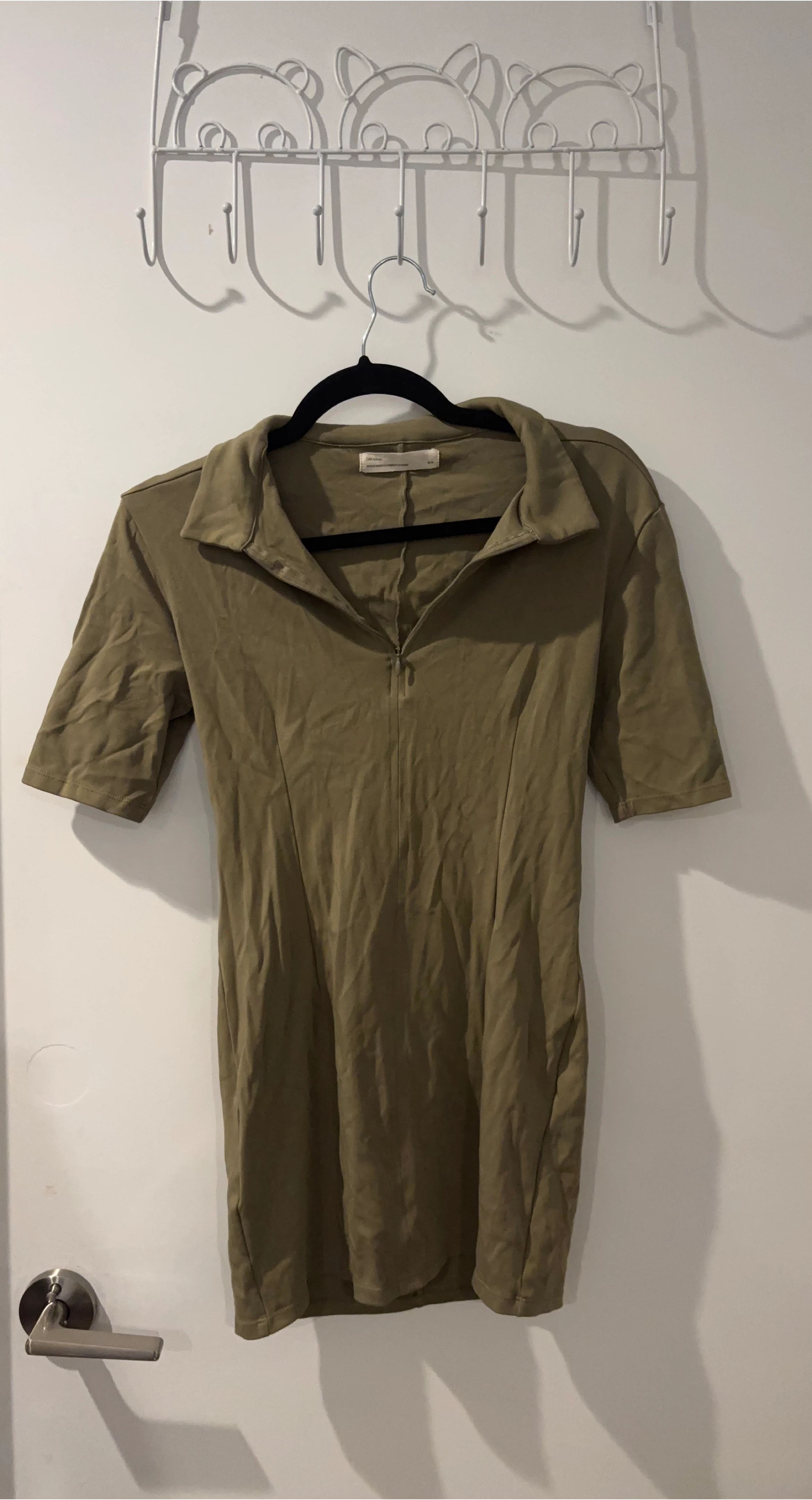 OAK & FORT Olive Green Mini Dress - Size Medium