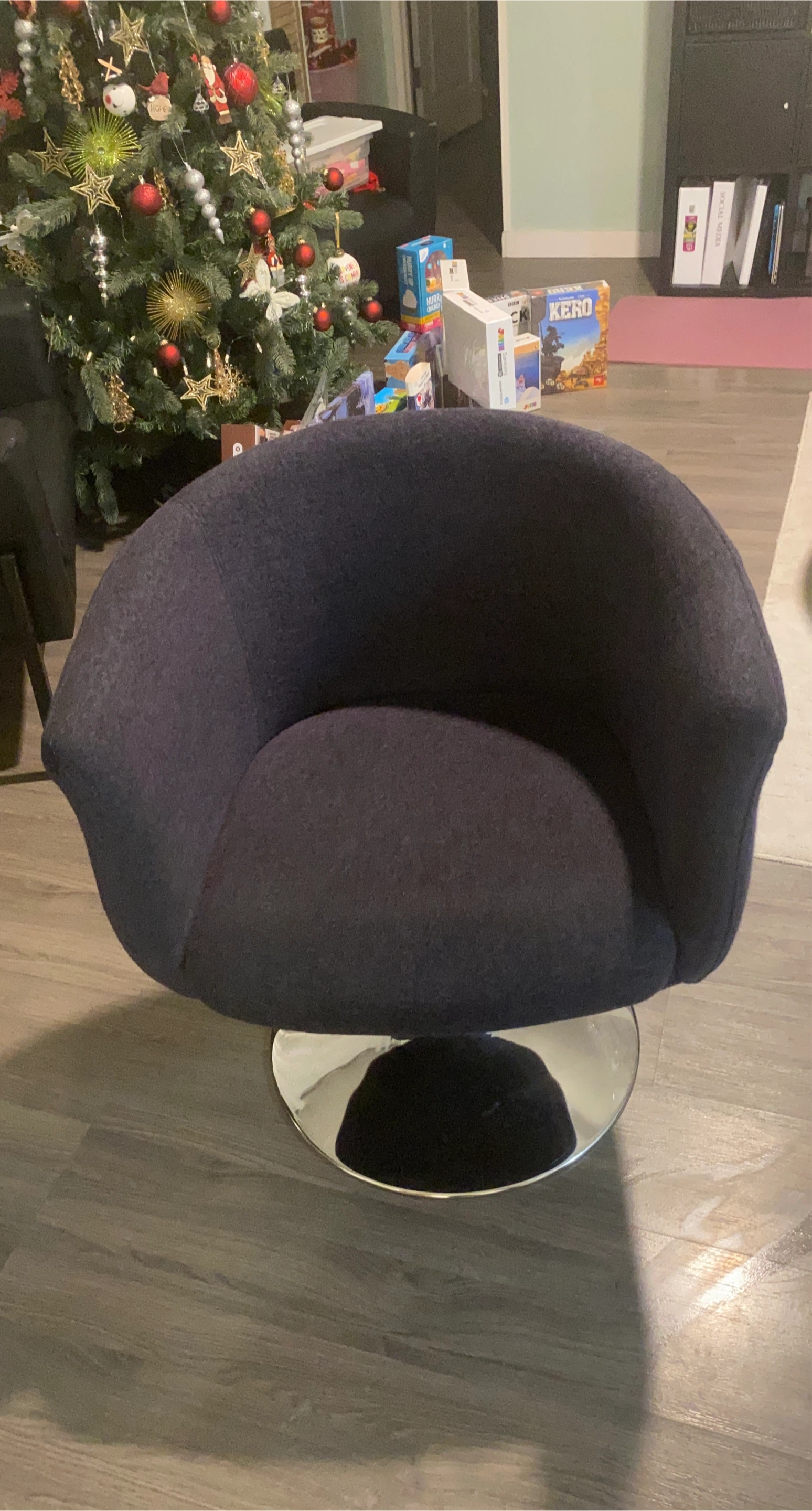 Swivel Accent Chair - Dark Blue