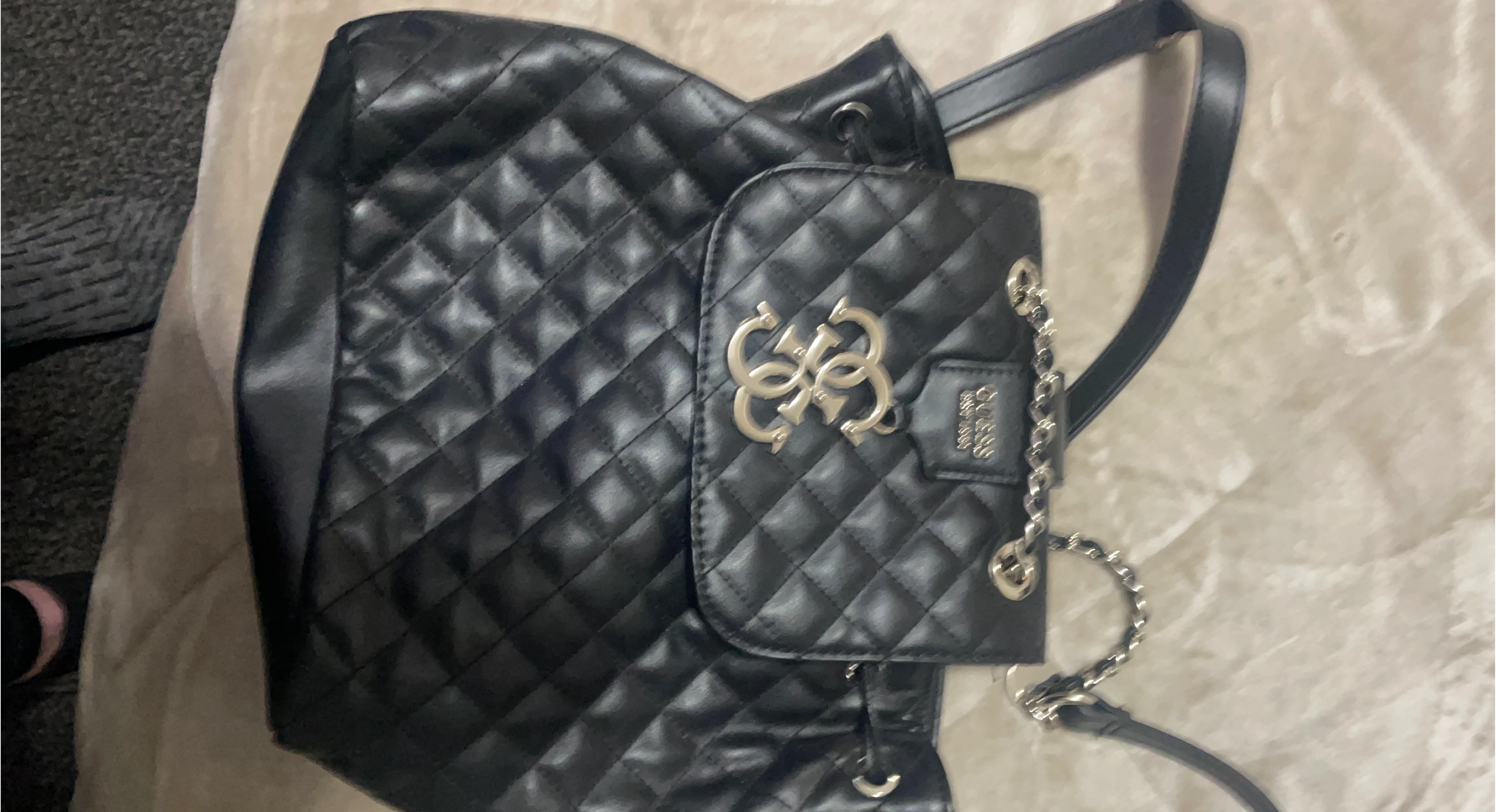 Guess Black Quilted Backpack