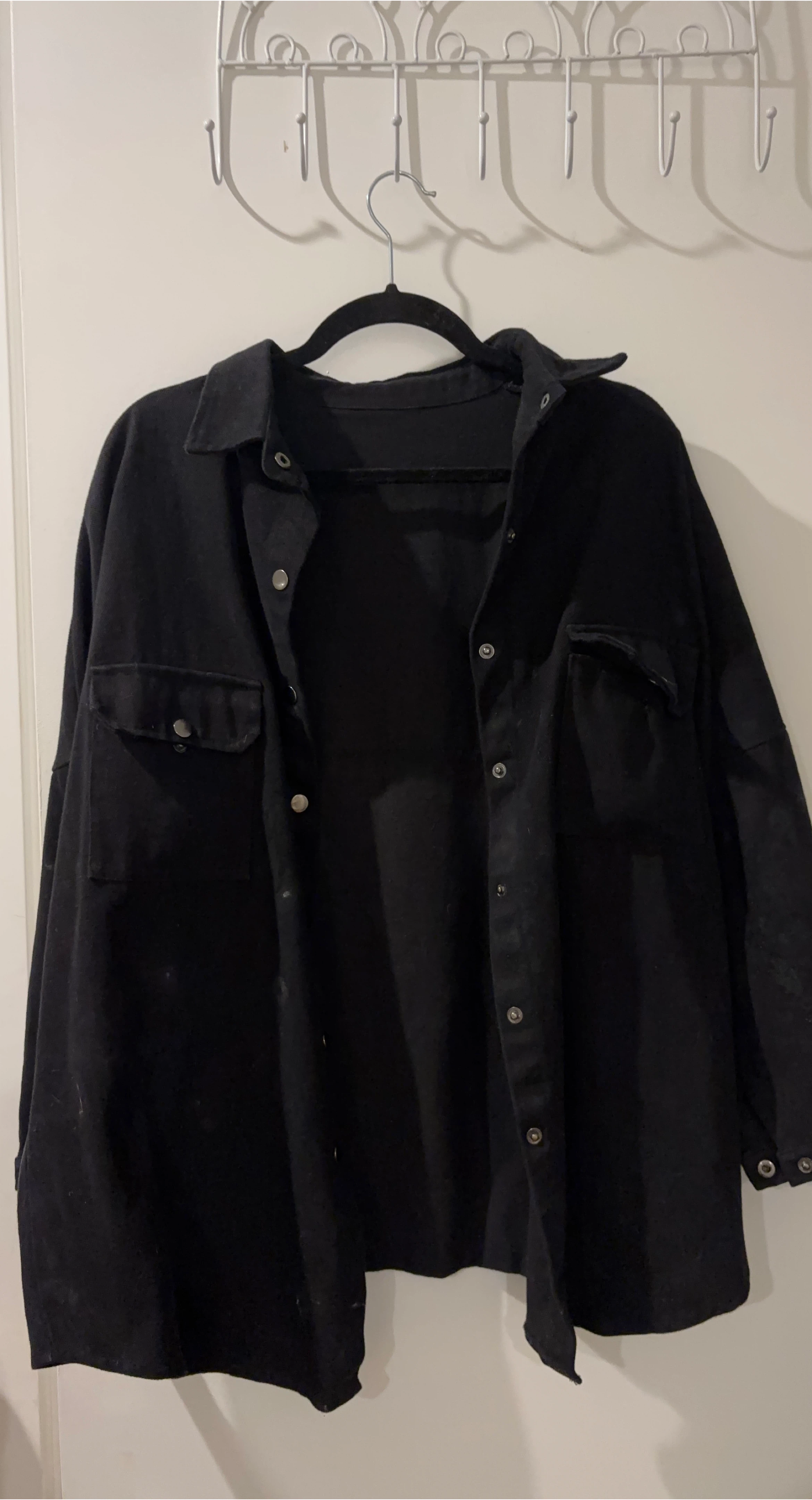 Black Oversized Shirt Jacket
