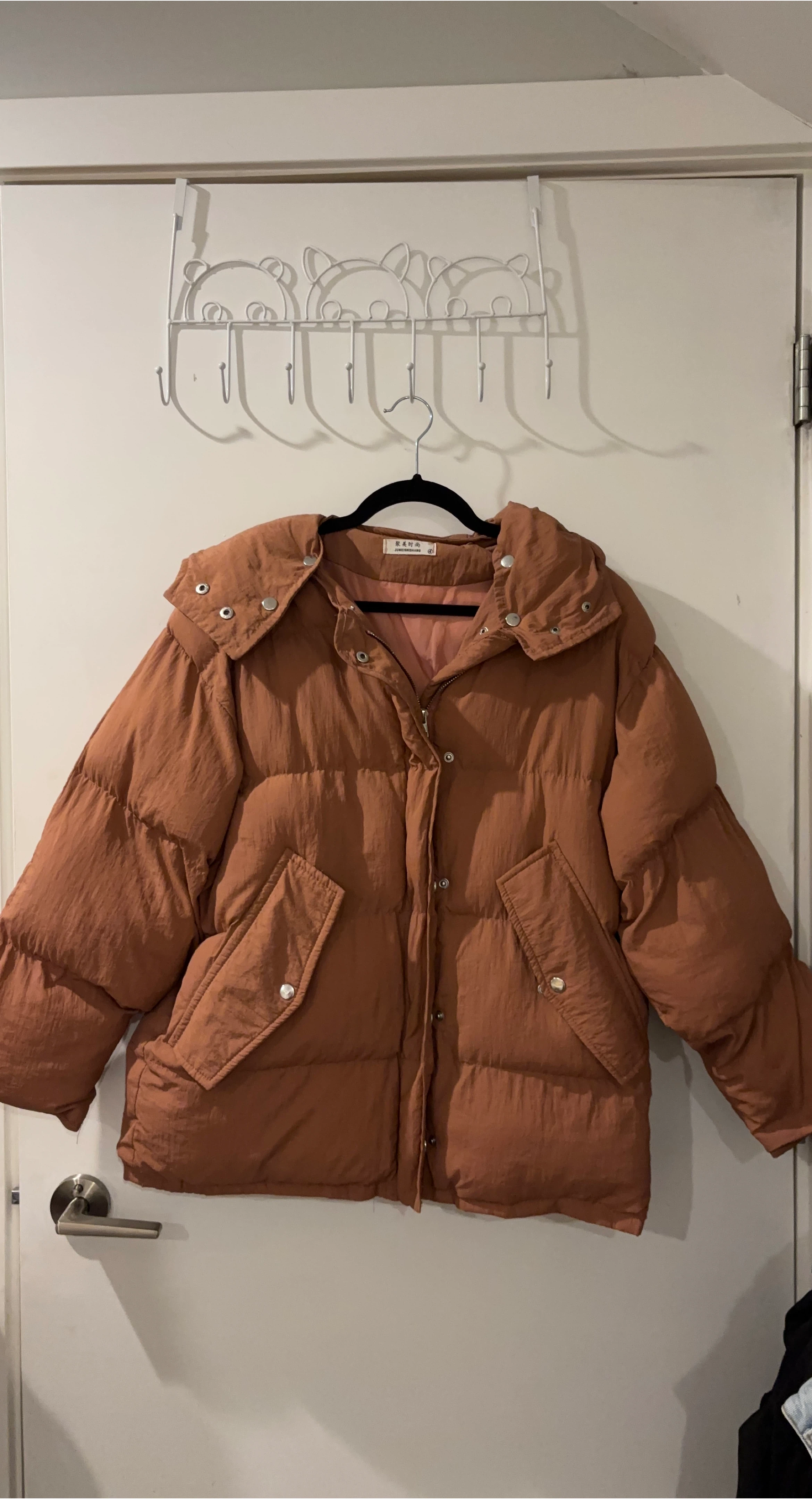 Pink Brown Puffer Jacket