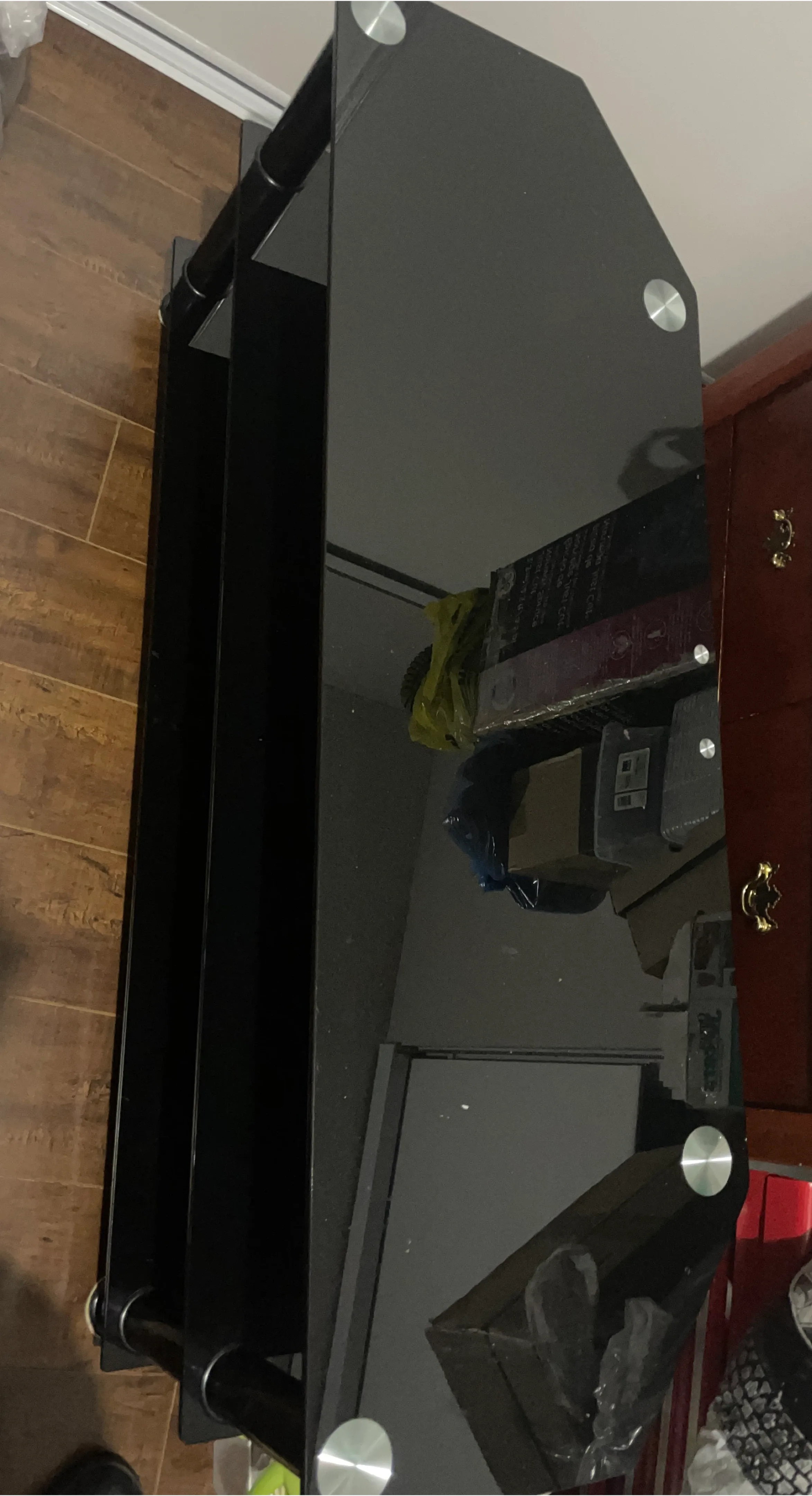 Black Glass TV Stand