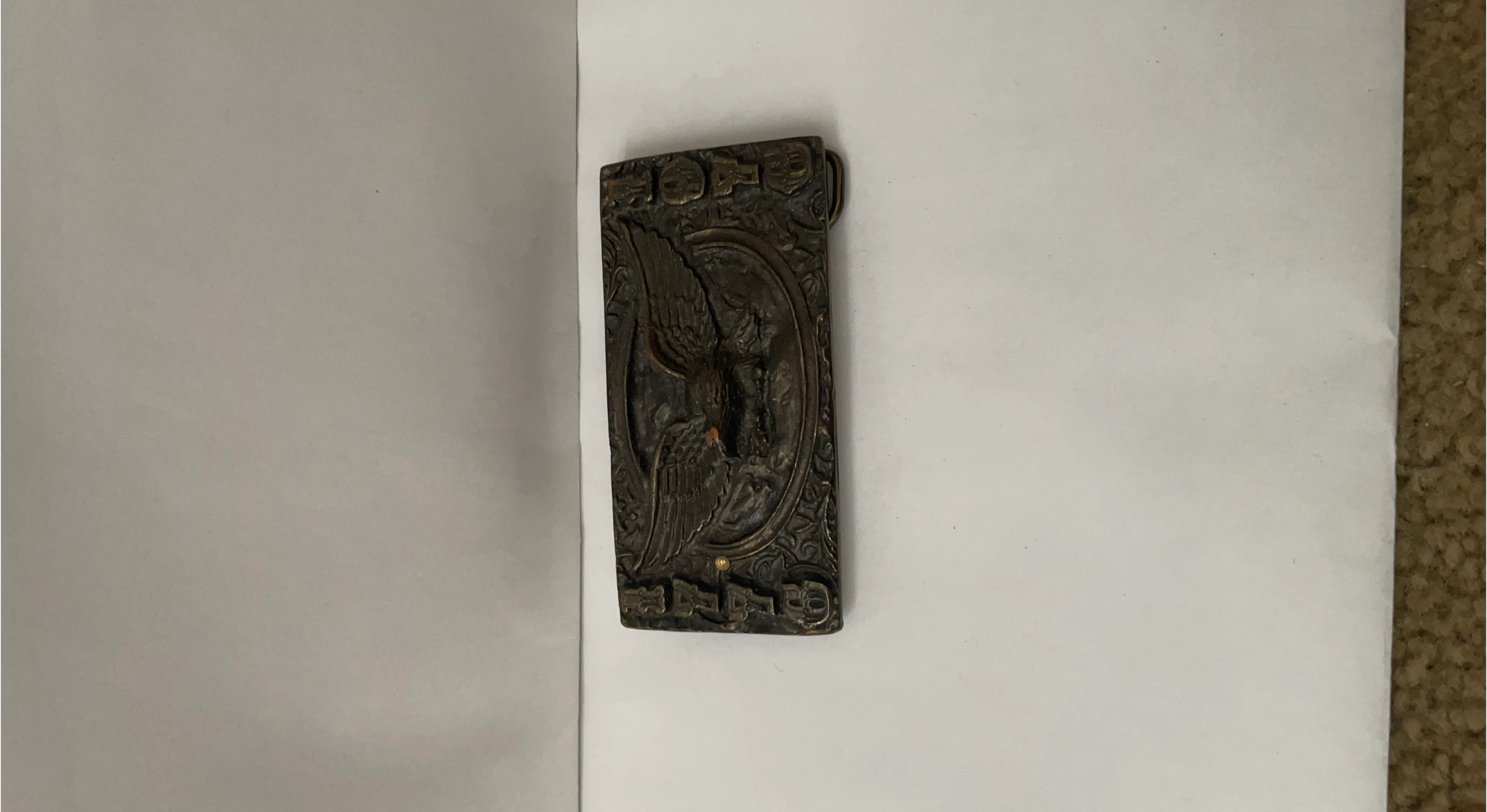 Vintage Bronze Belt Buckle with Eagle Design
