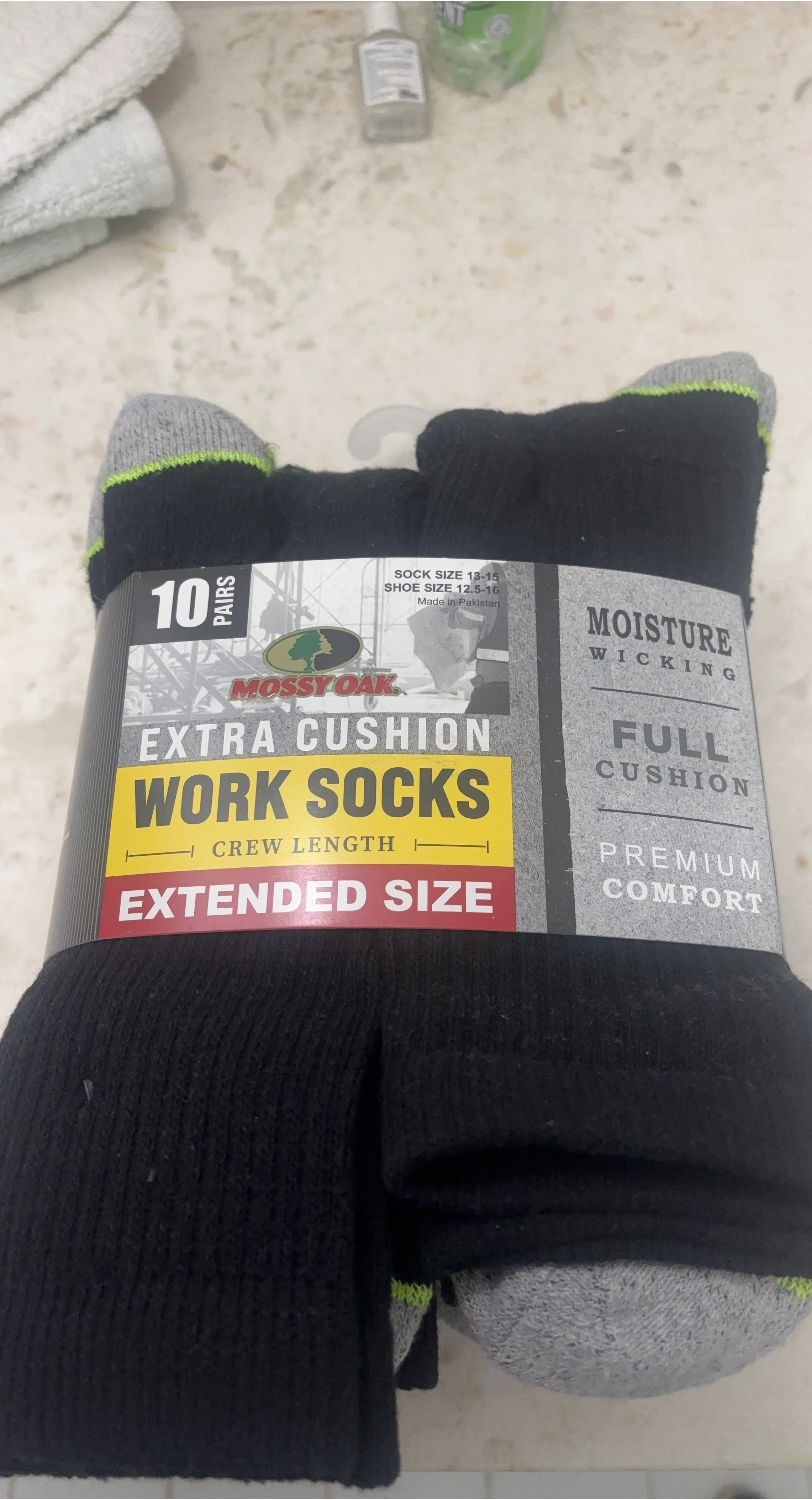 Mossy Oak Extra Cushion Work Socks S10 Pairs- New