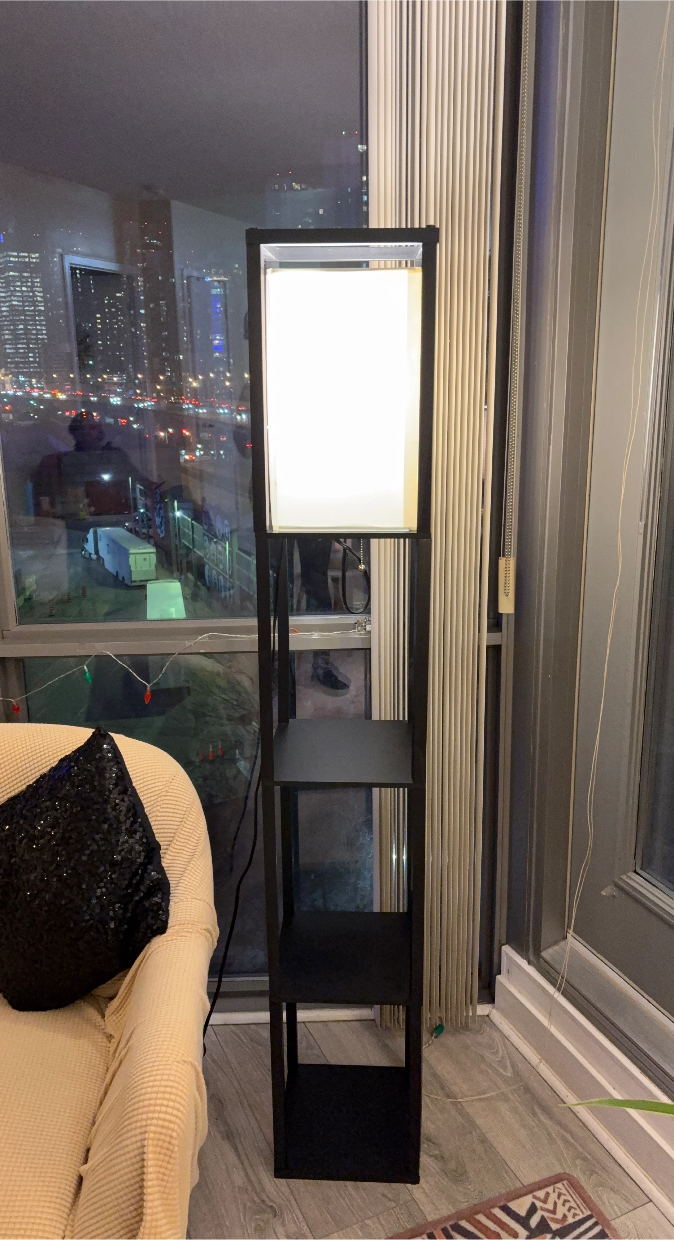 Black Shelf Floor Lamp