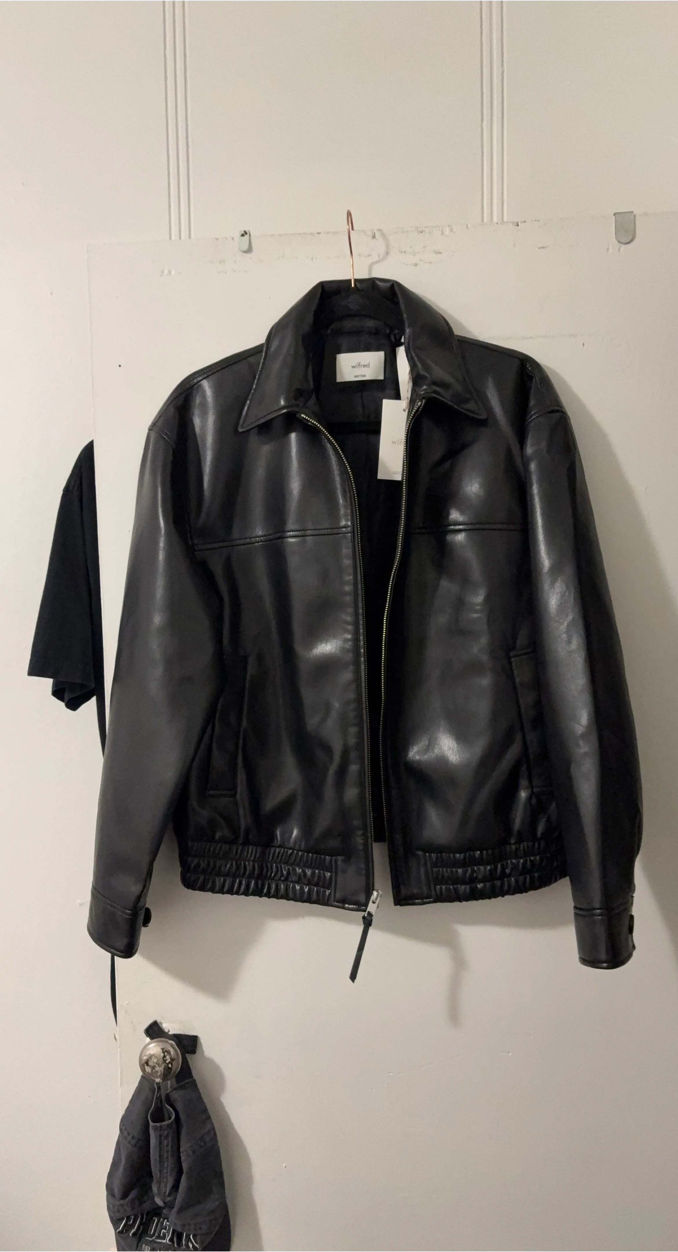 Wilfred Aritzia Black Leather Jacket