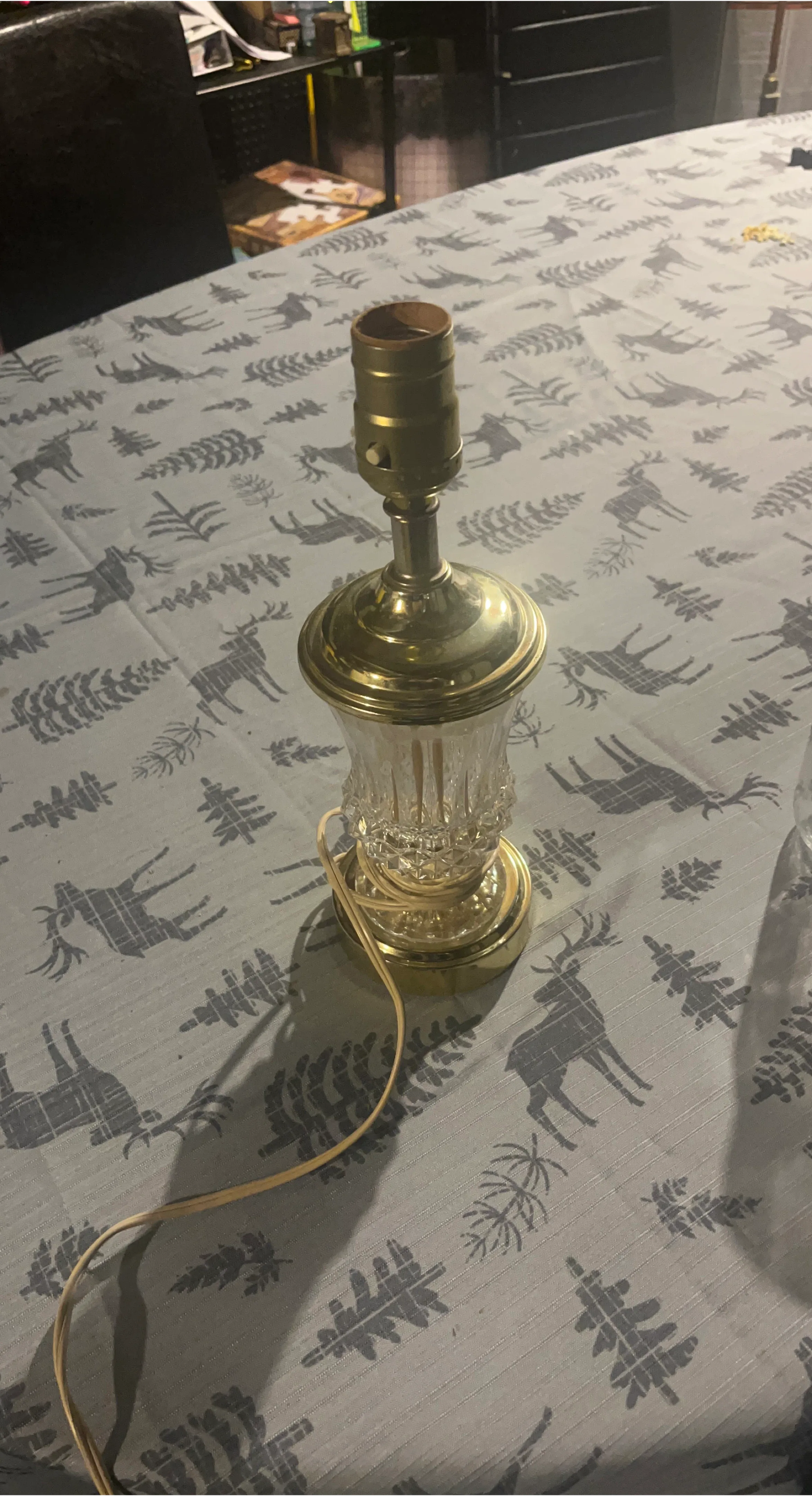 Gold & Clear Glass Table Lamp