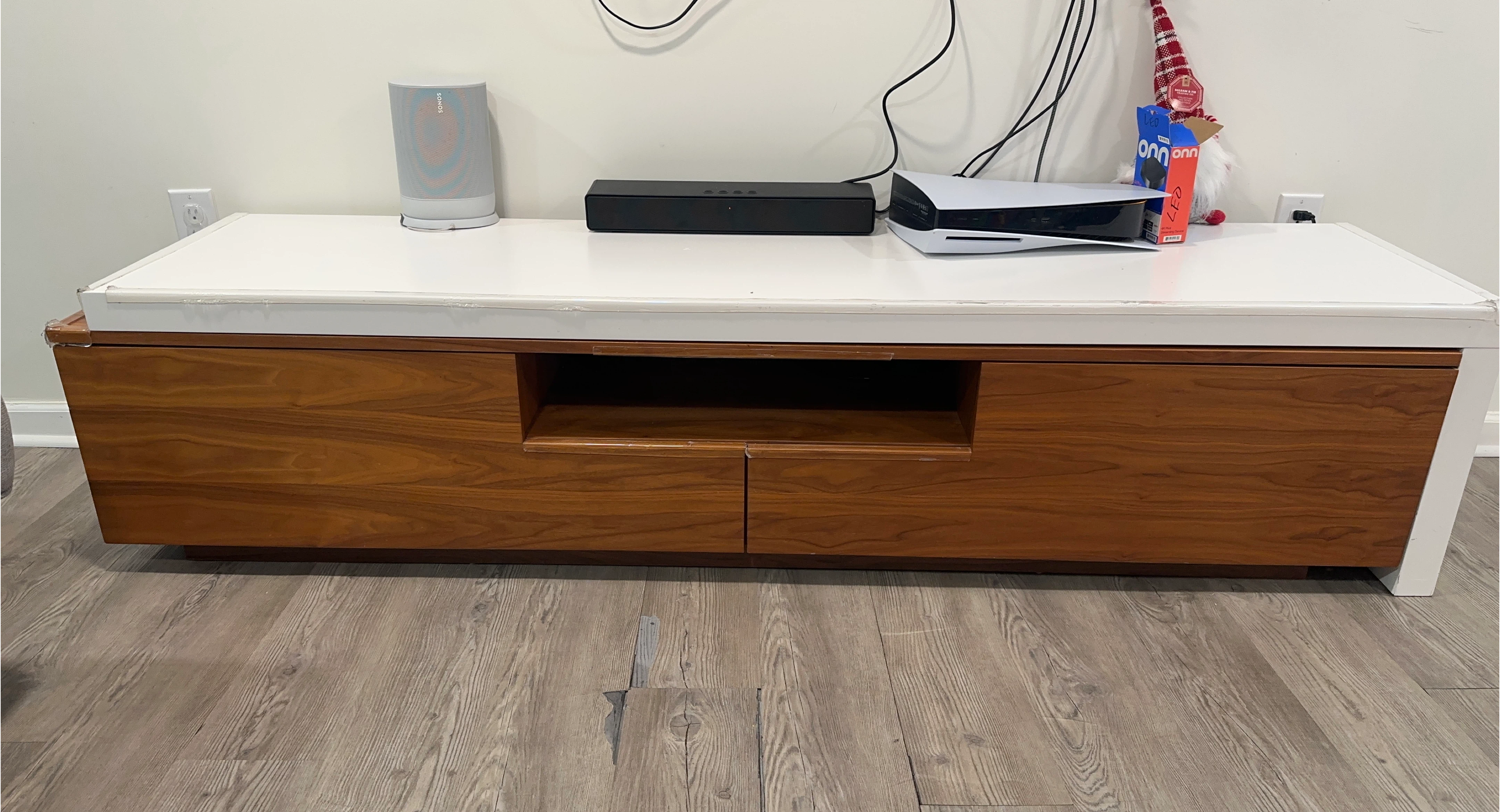 Wood & White TV Stand/Media Console