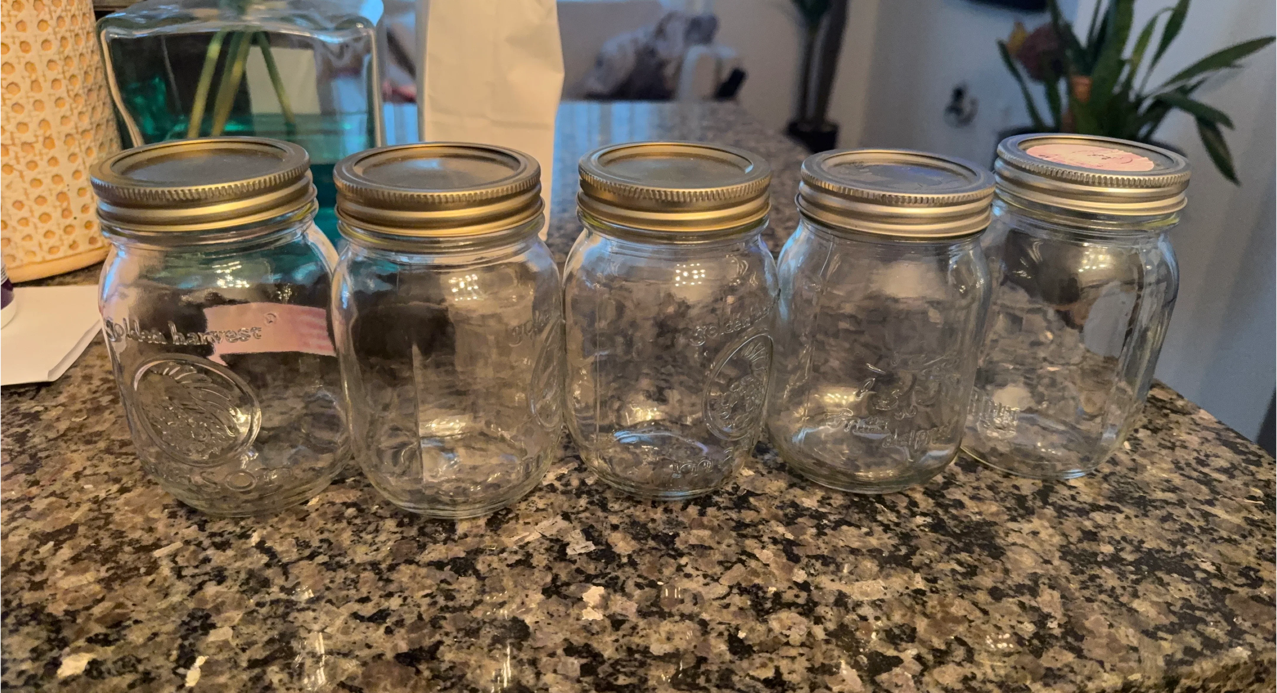 Golden Harvest Mason Jars - Set of 5