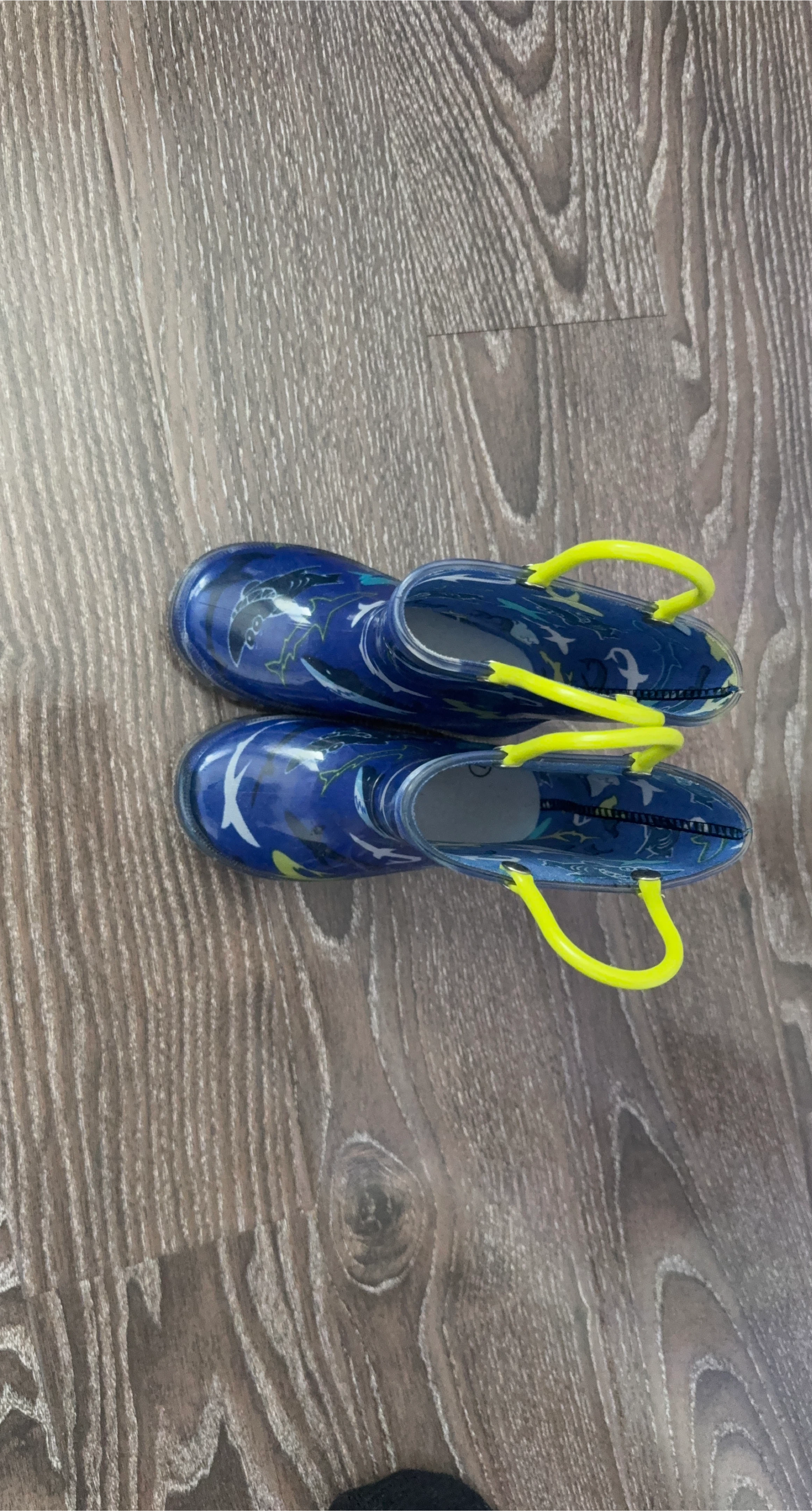 Kids Blue Shark Rain Boots Size 7
