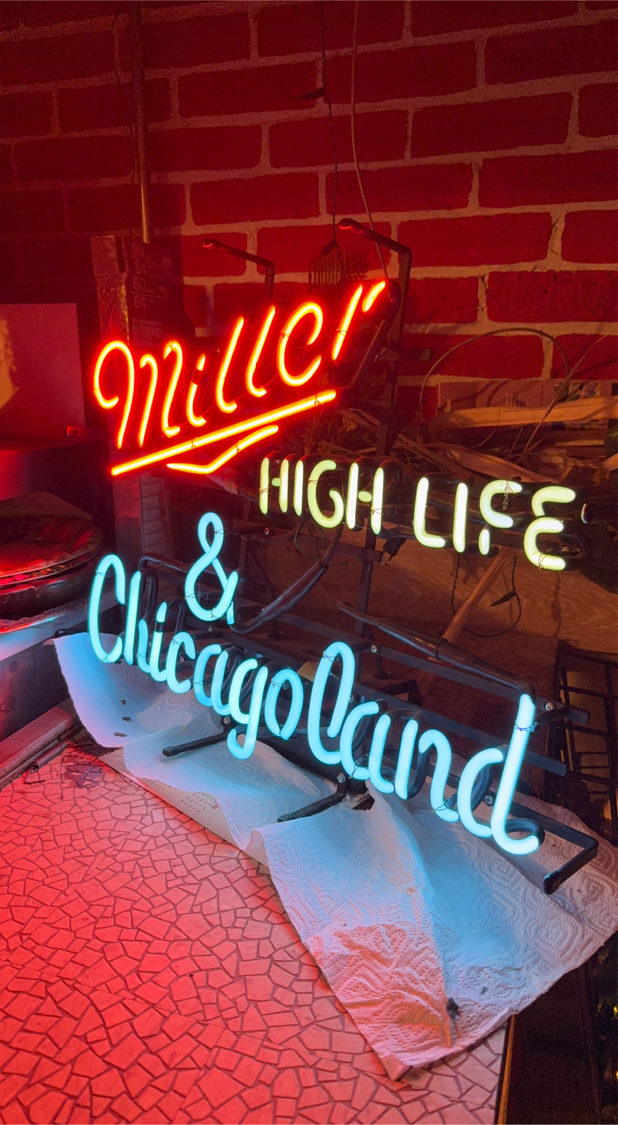 Miller High Life & Chicagoland Neon Sign