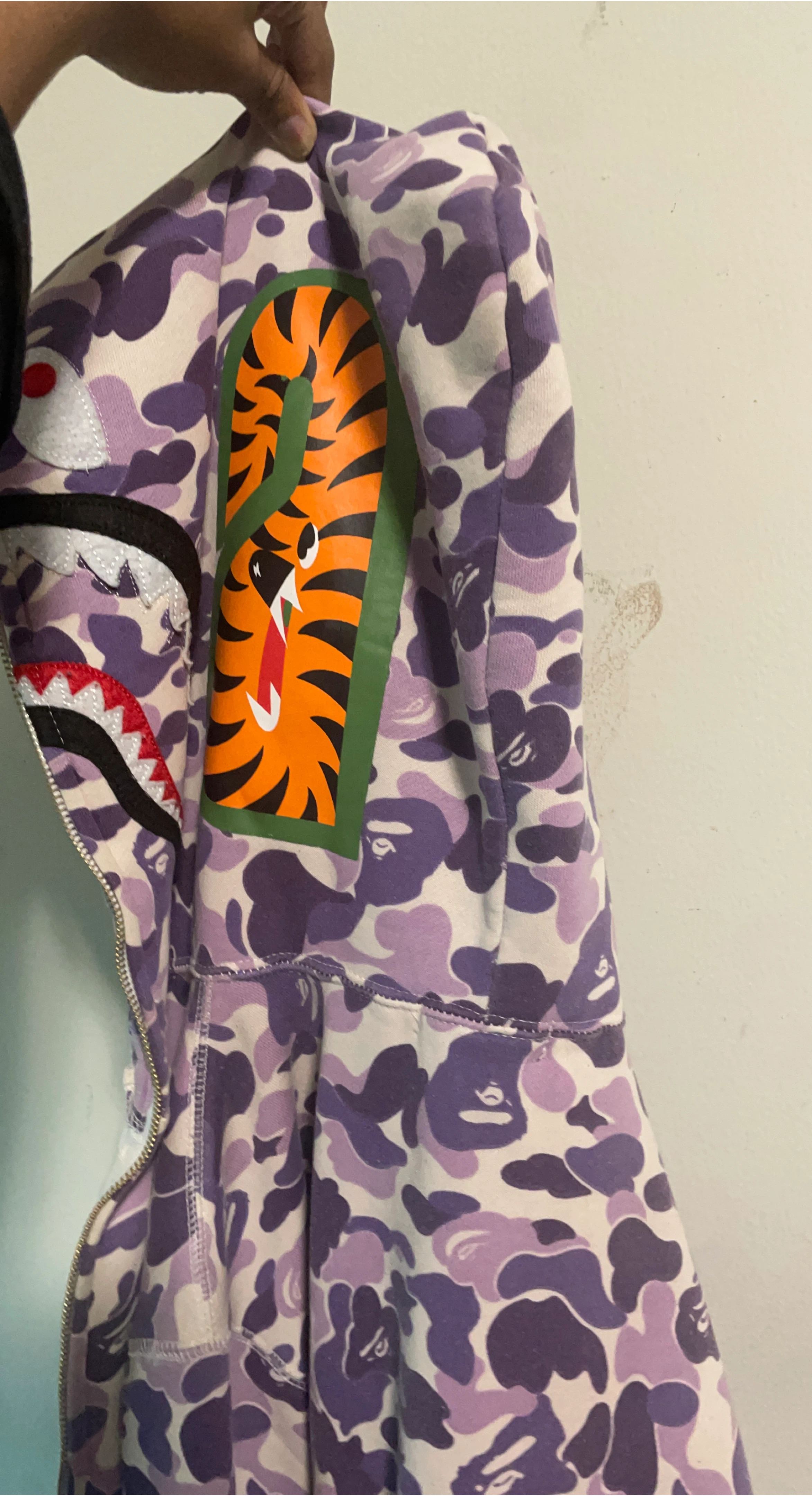 BAPE Purple Camo Shark Hoodie