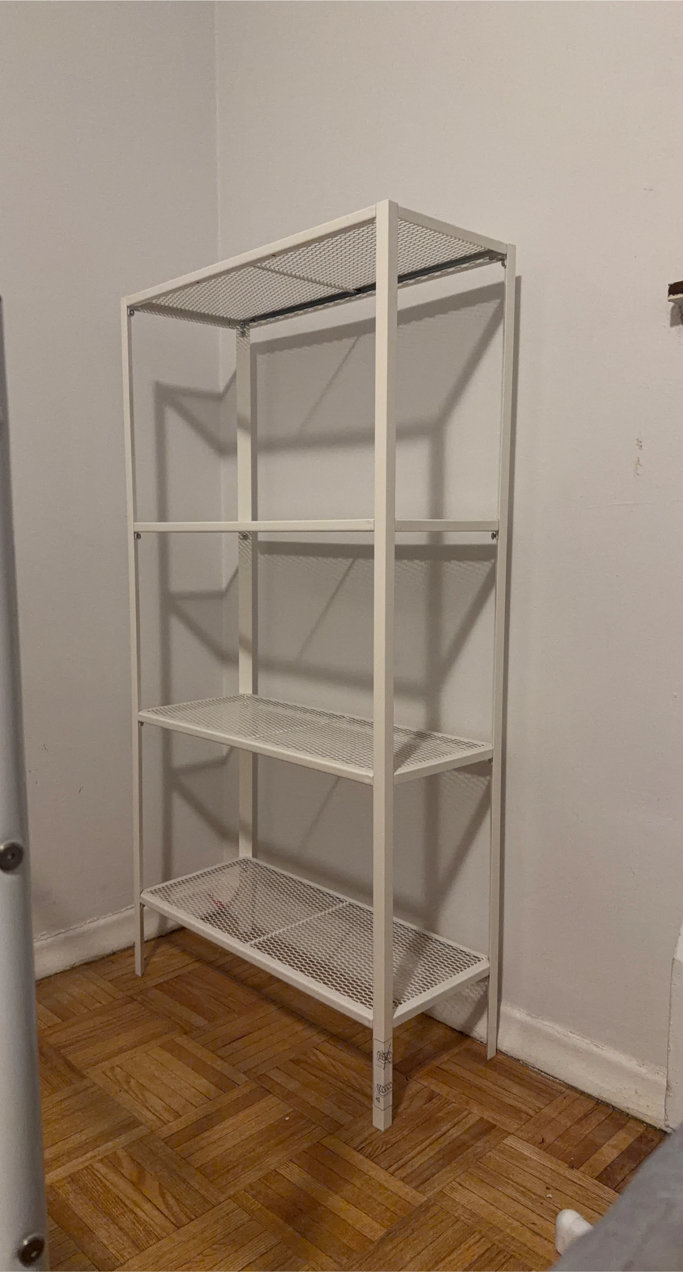 White Metal Shelf Unit