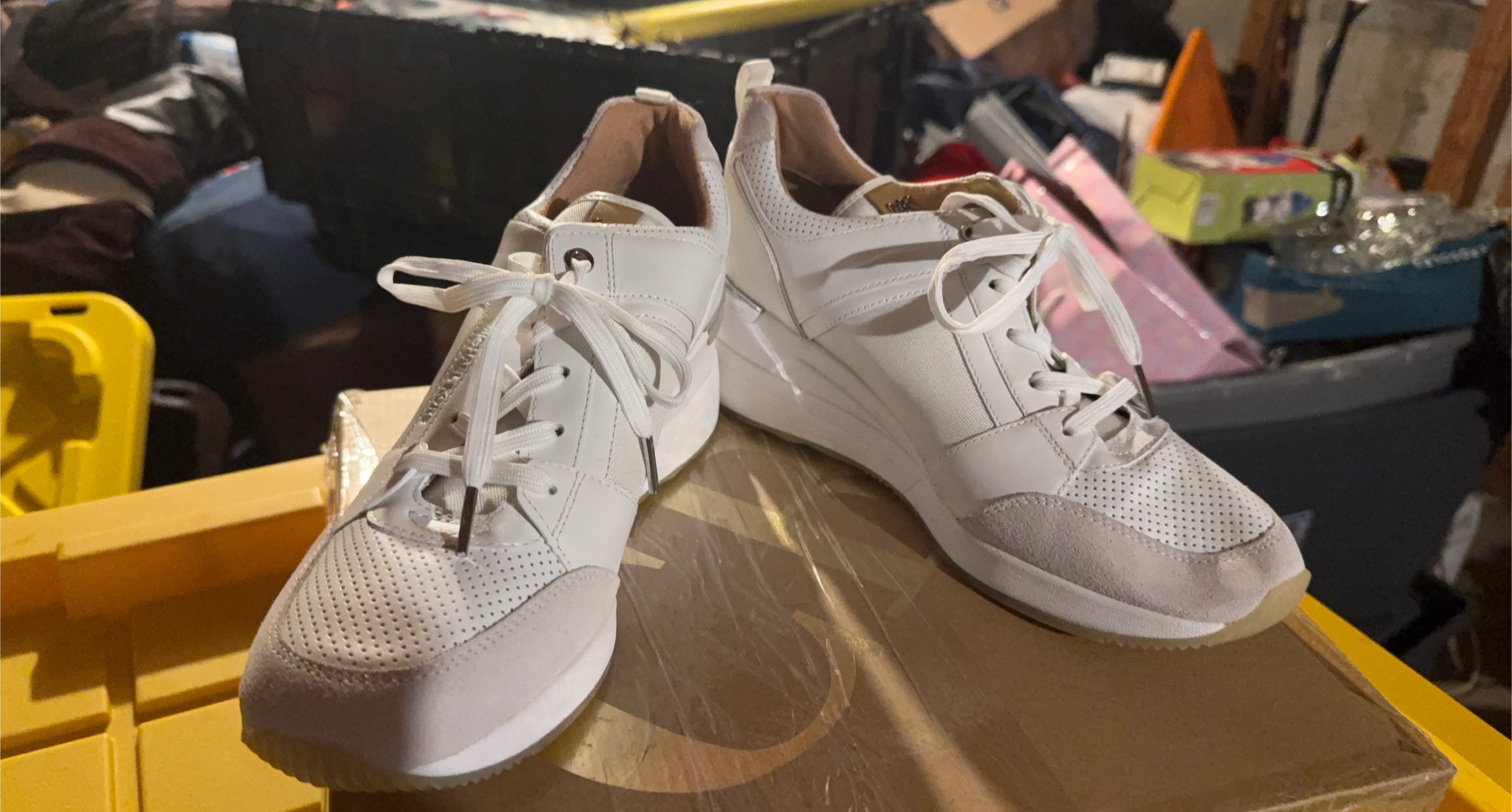 Michael Kors White Leather Sneakers