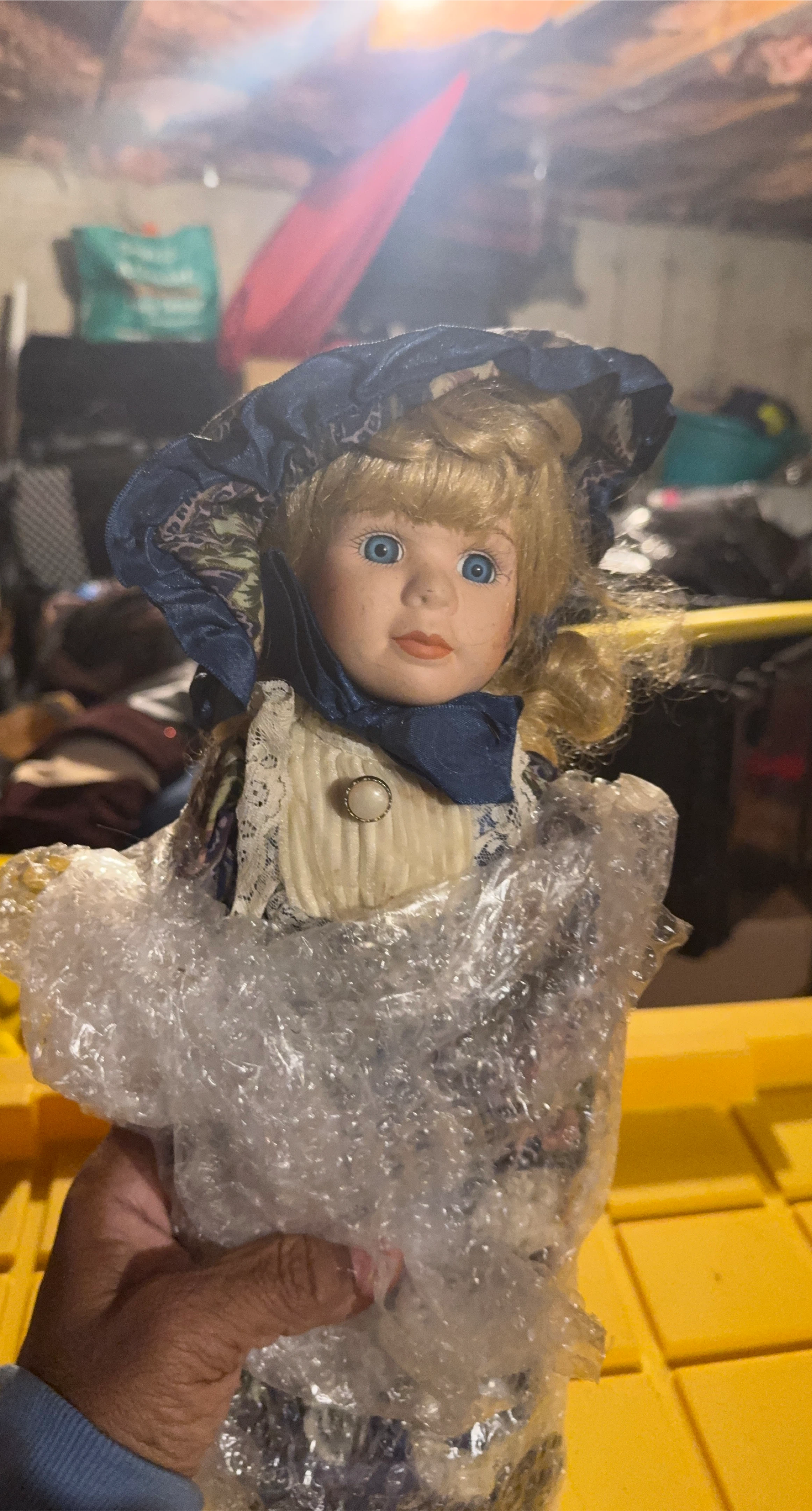Porcelain Doll with Blue Dress