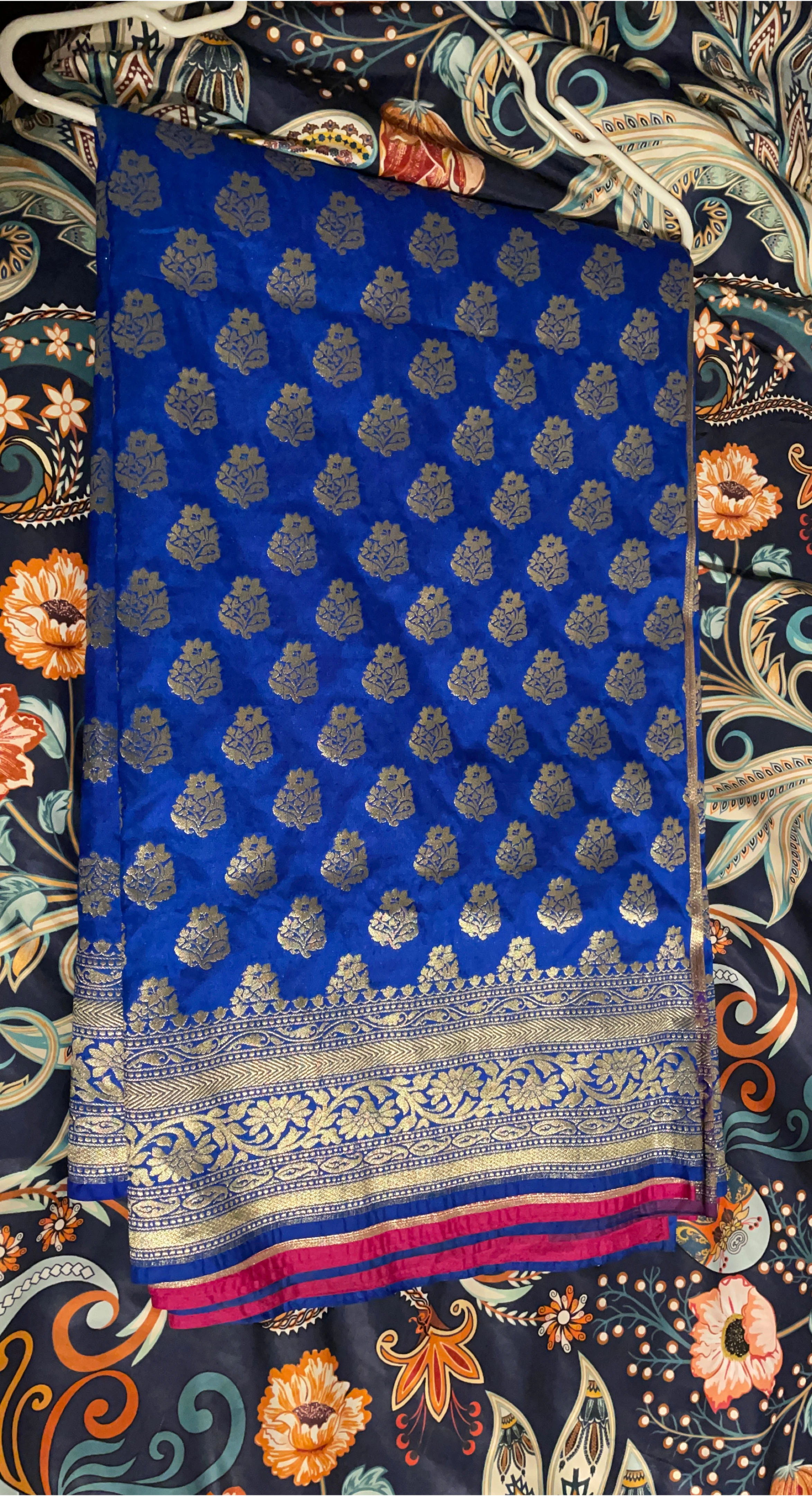 Blue & Gold Indian Sari