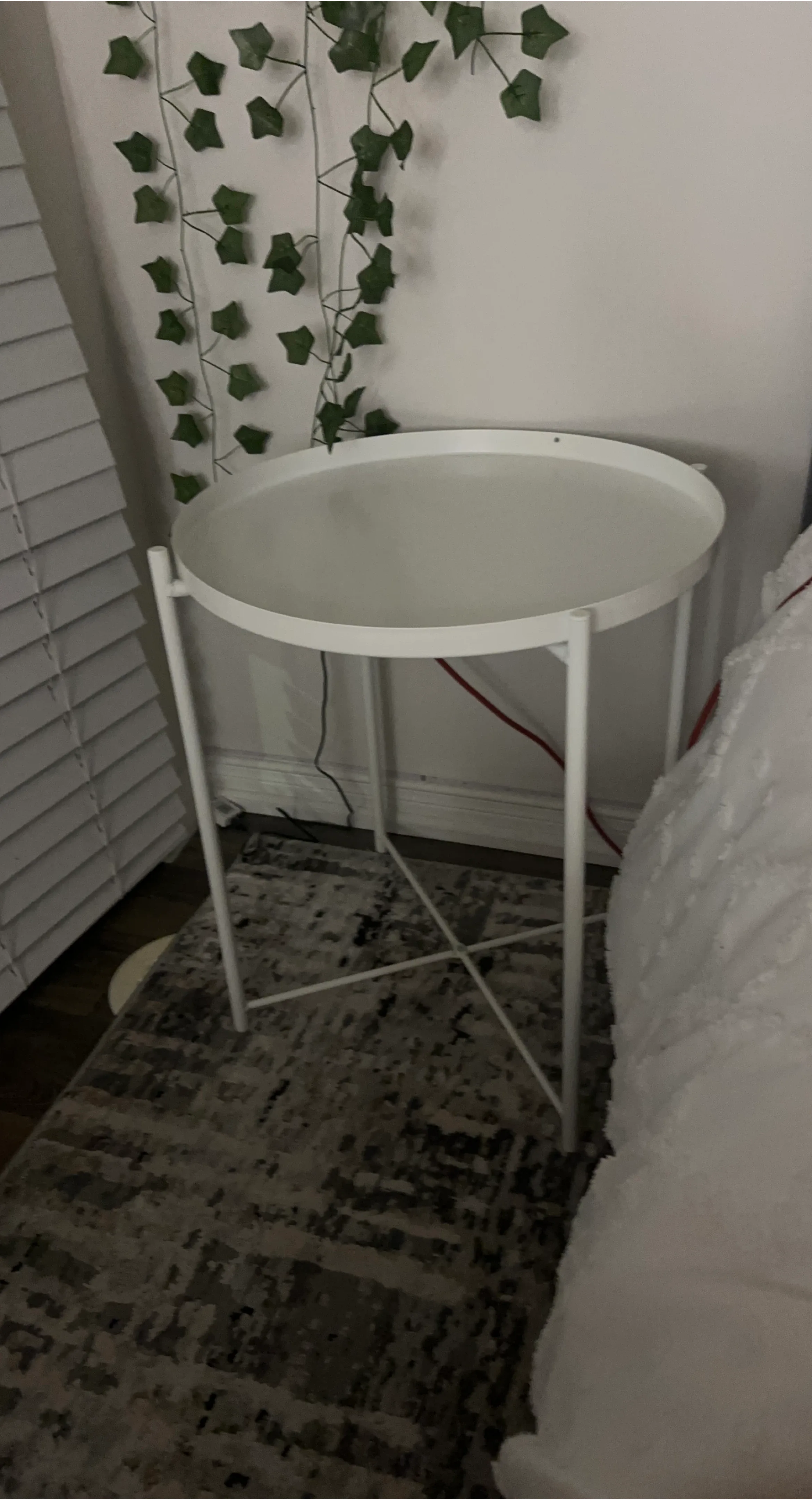 White Round Side Table