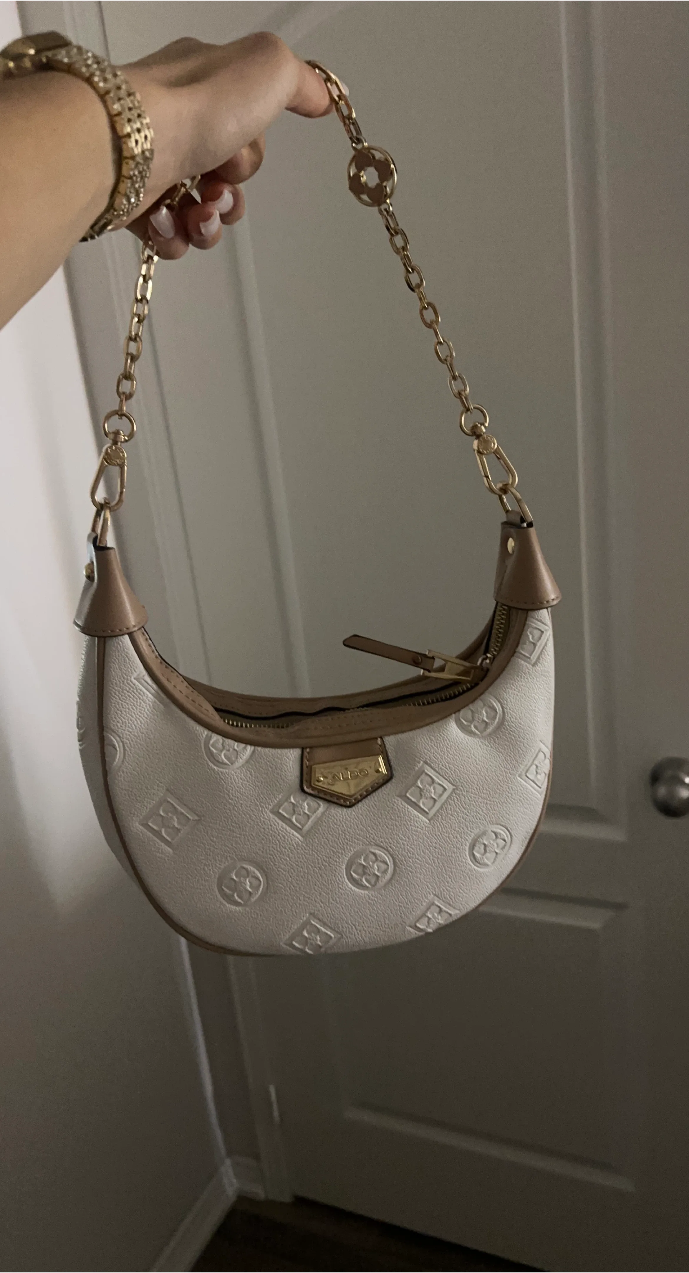 ALDO White & Beige Shoulder Bag