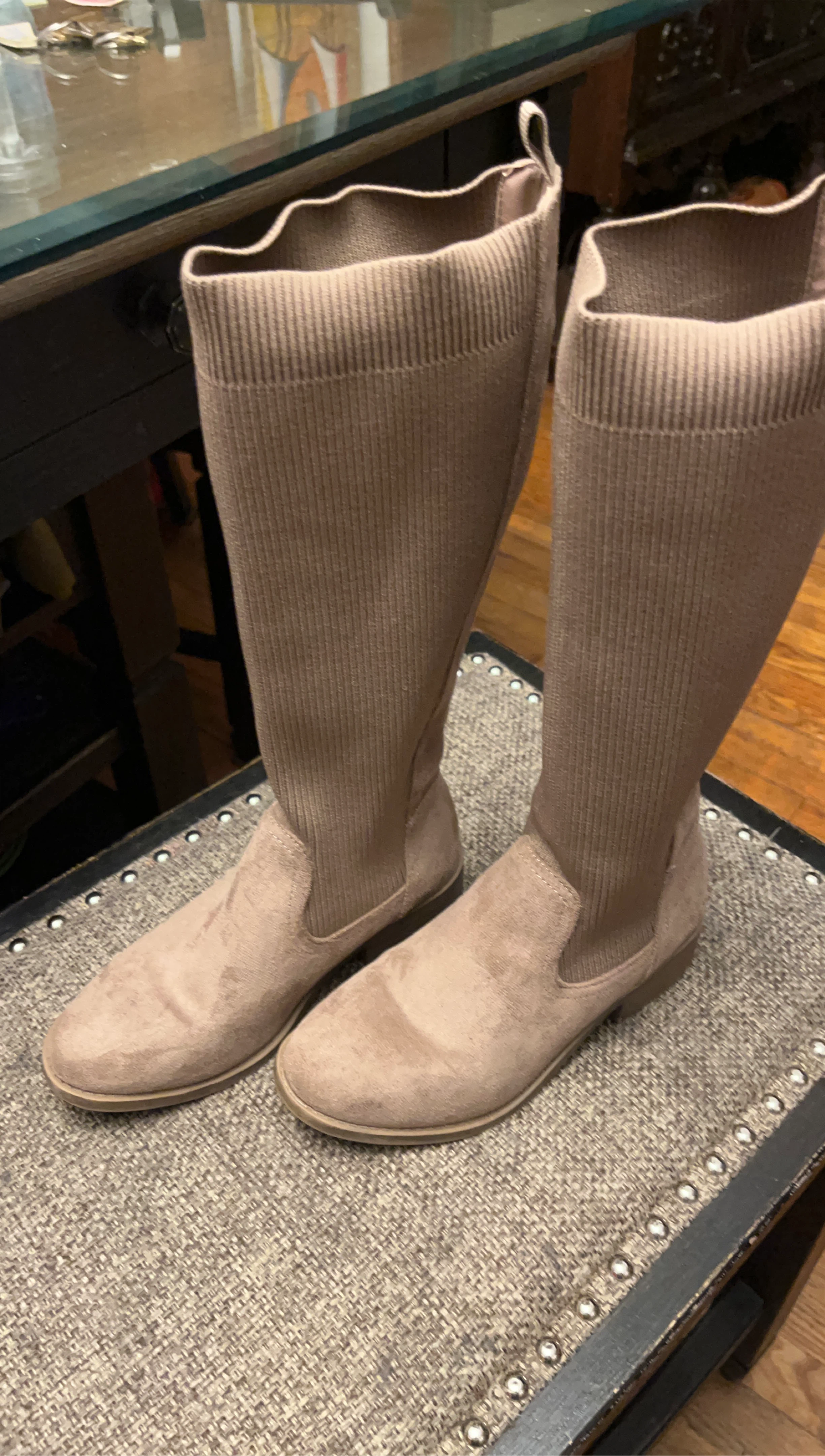 Taupe Knee High Boots