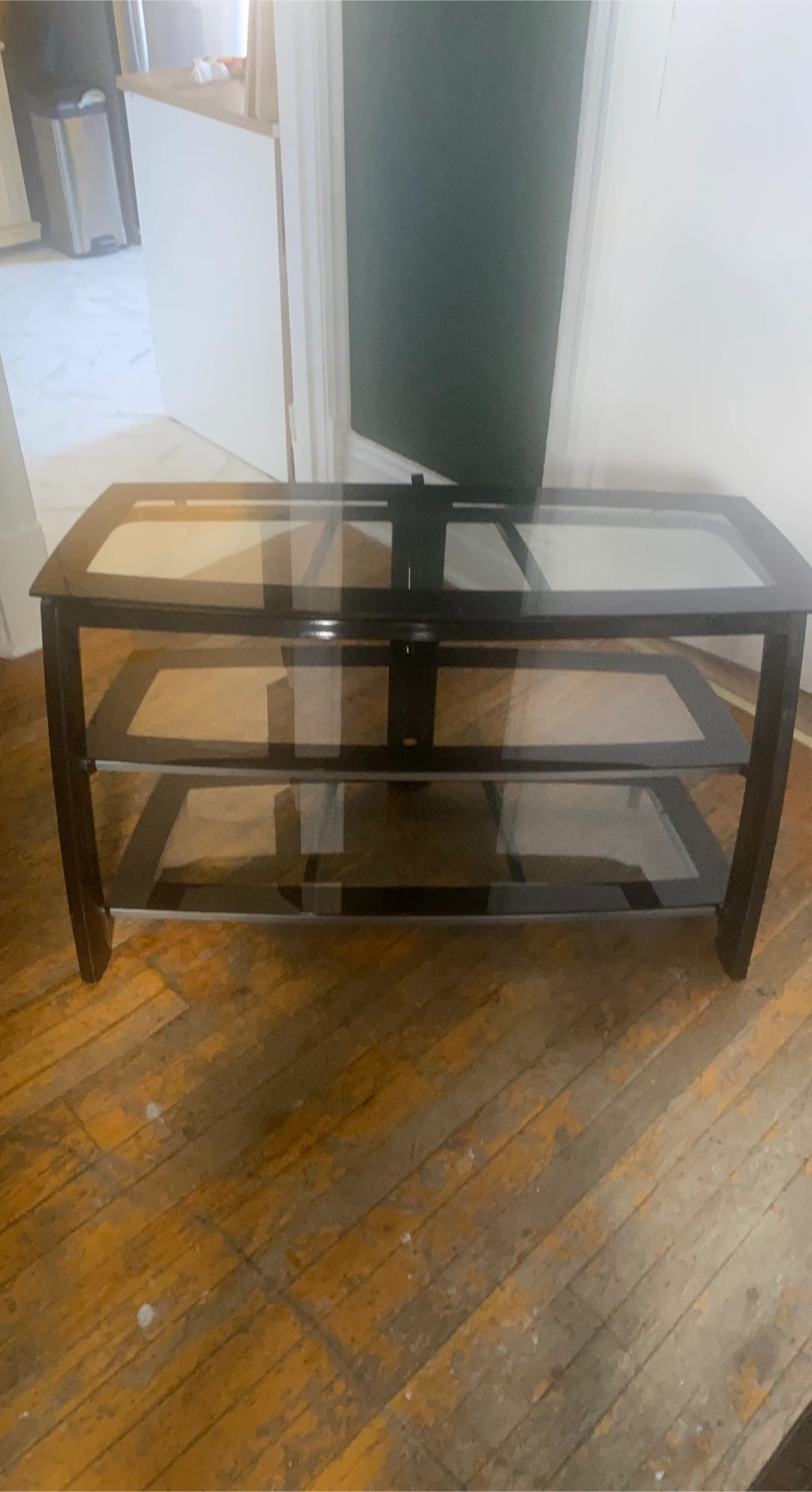 Black Glass TV Stand