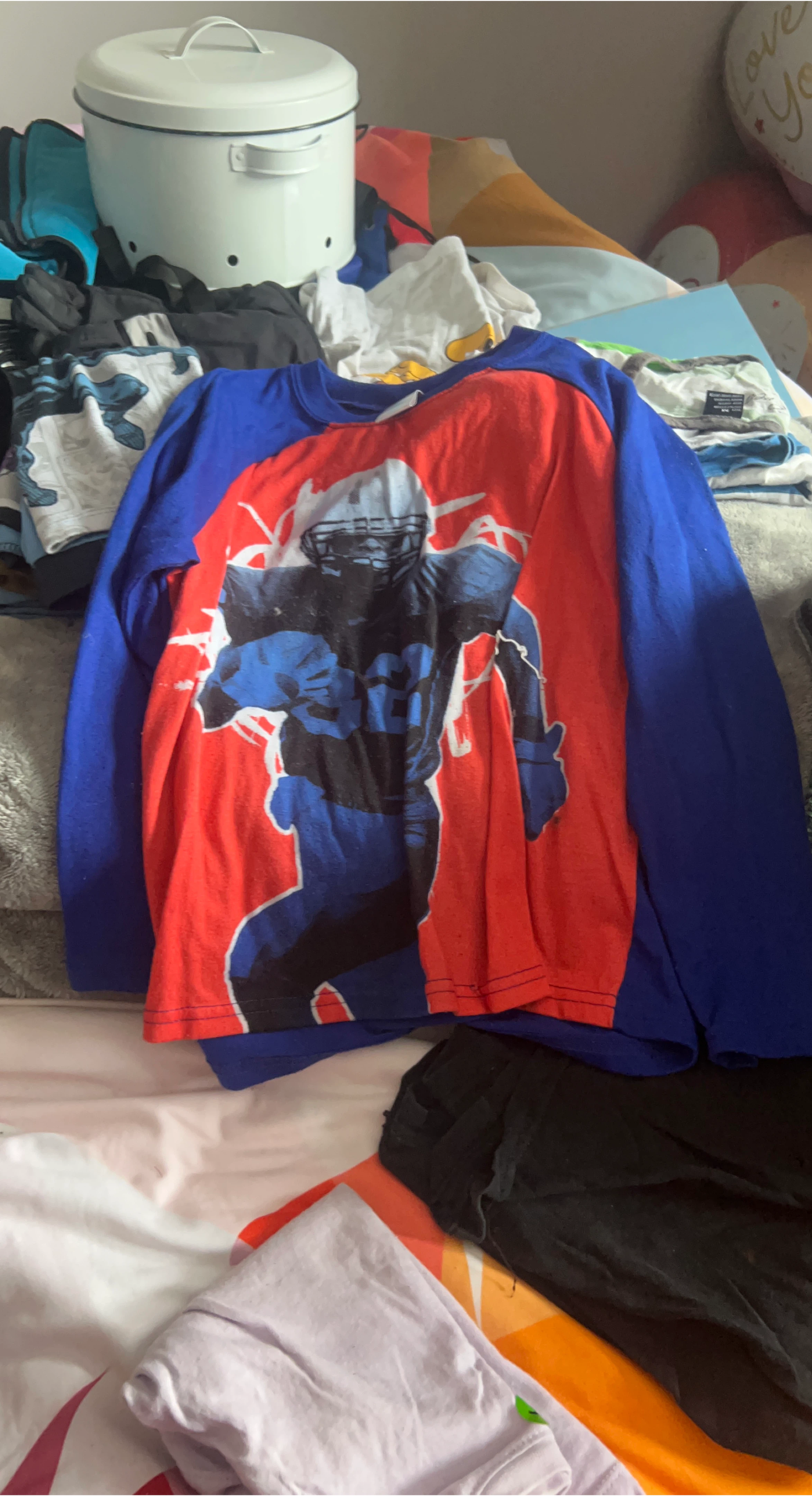 Boys Long Sleeve Football Graphic Shirt